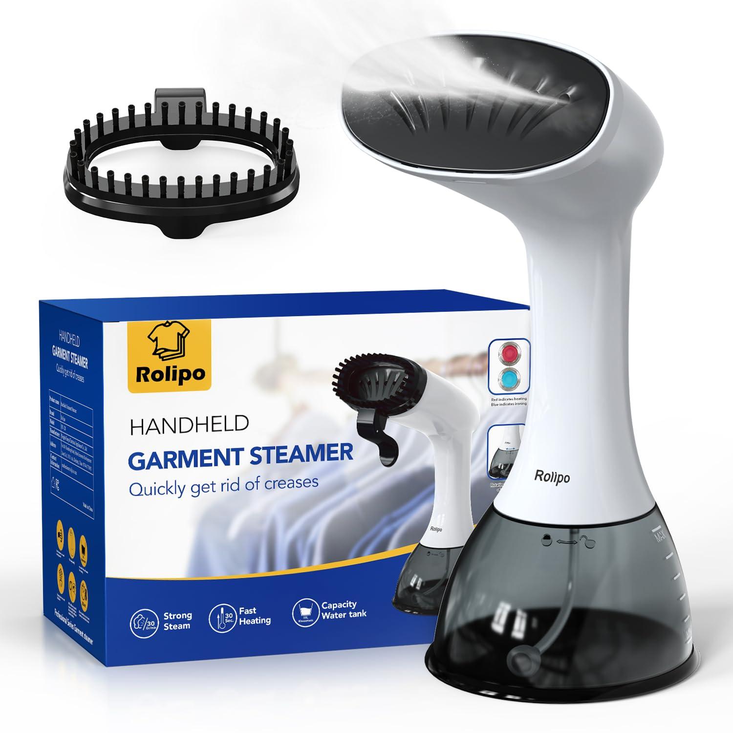 Rolipo Steamer for Clothes 1350W, Clothes Steamer for Home, Office, Travel, Upgraded 400ML Large Capacity Water Tank, Wrinkle Remover