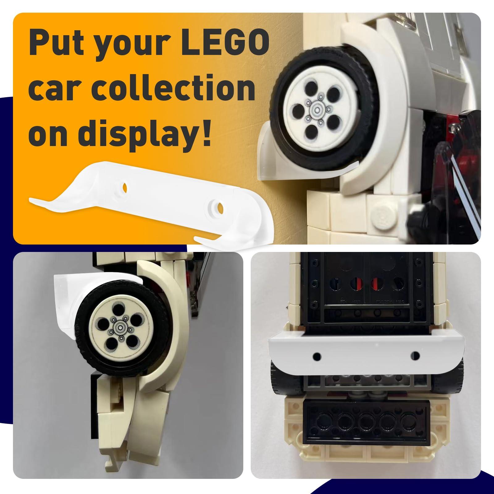 20 Pcs Car Wall Mount Compatible with Any Lego Speed Champion Series Models,Sturdy Wall Bracket for Brick Model Cars-Display Car Collection by Wheels on Wall（Clear） - Image 6