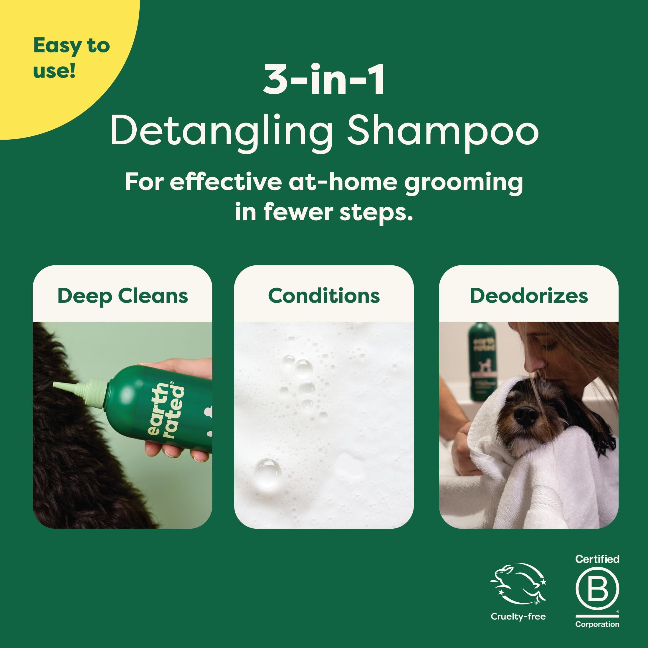 Earth Rated 3-in-1 Detangling Dog Shampoo and Conditioner, Deodorizing Oatmeal Shampoos for Dogs and Puppies, Great for Smelly Pets, White Tea and Basil Scent, 16 oz - Image 3