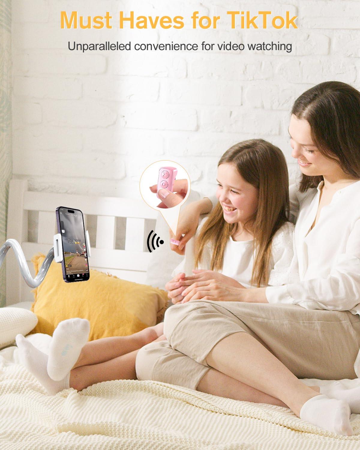 ADZERD Remote Control for TikTok, Page Turner for iPhone/iPad, Bluetooth Camera Video Recording Remote, Scrolling Ring for TIK Tok, Compatible with iOS/Android Phones & Tablets - Pink - Image 3