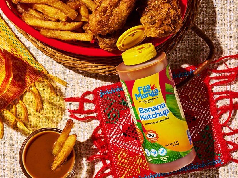Fila Manila Banana Ketchup – Filipino Sauce & Condiment – 12 oz jar, Mild, Vegan, No MSG, No Sugar Added, Gluten Free, Dairy Free, Made in the USA, Banana Ketchup, 1 Count (Pack of 1) - Image 4
