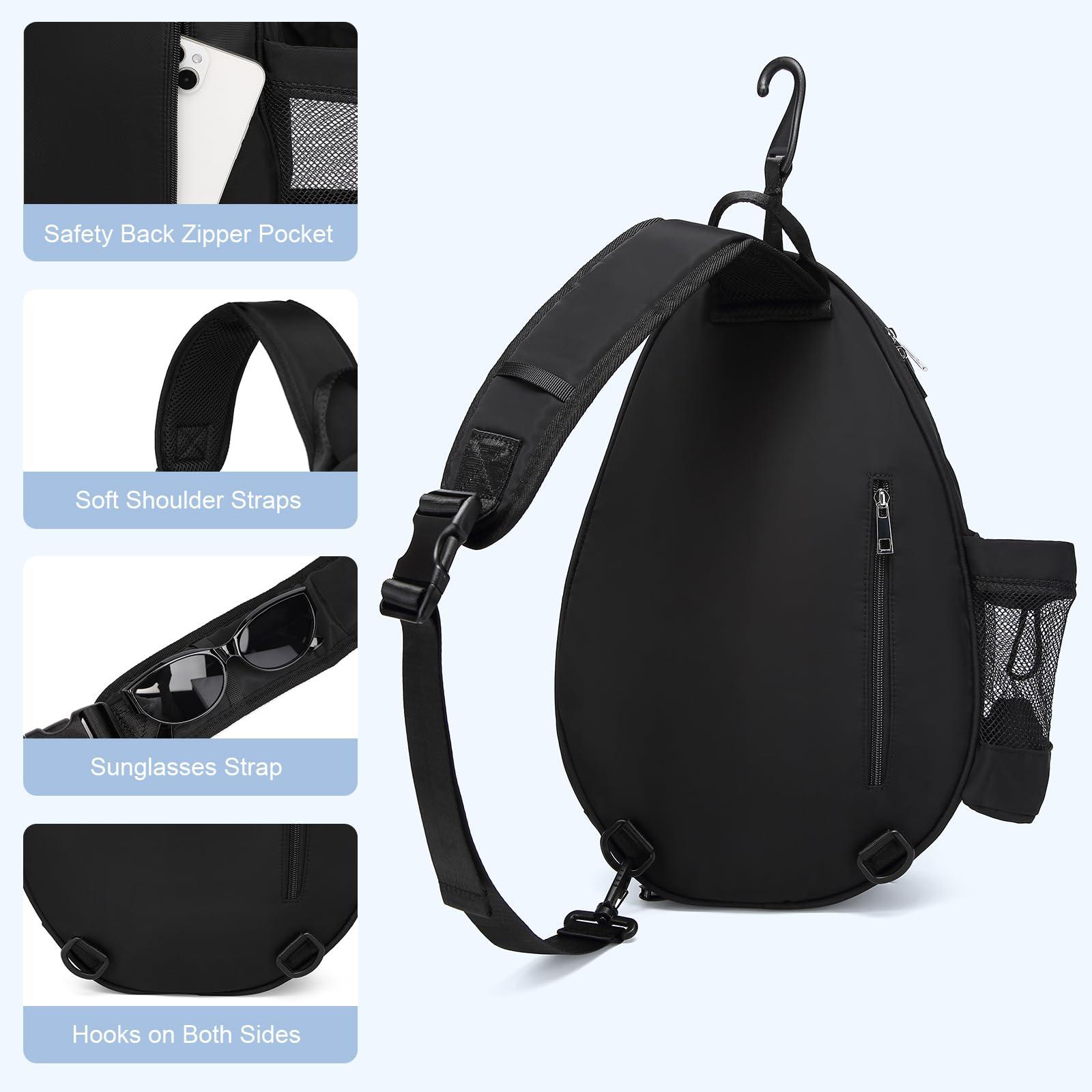 KAVIGOR Tennis Bag, Tennis Backpack Holds 2 Rackets, Quilted Crossbody Sling Bag, Waterproof Pickleball Bags with Safety Pocket for Women and Men - Image 3