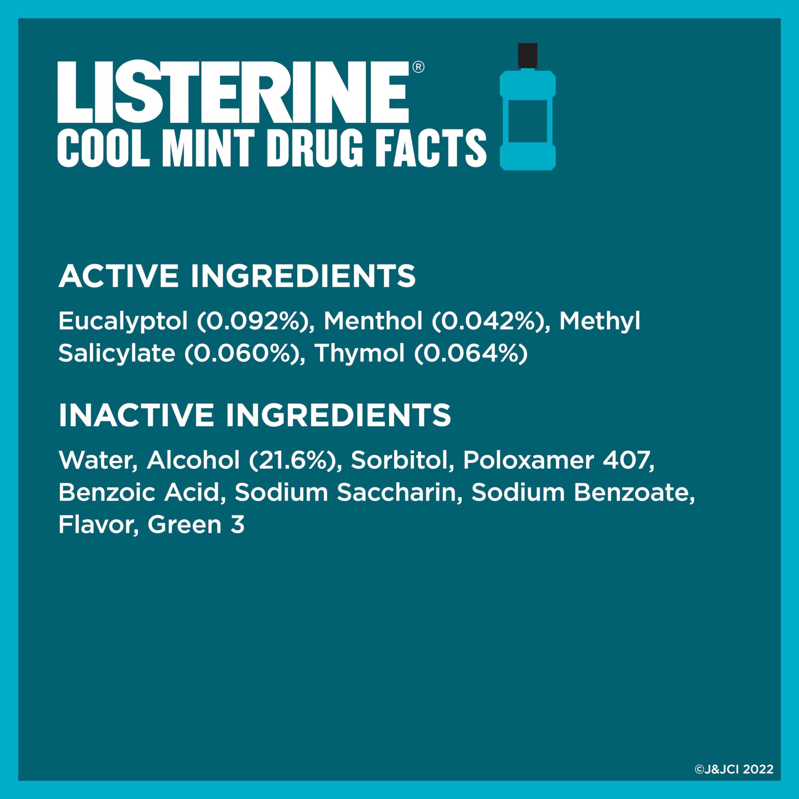 Listerine Cool Mint Antiseptic Mouthwash for Bad Breath, Plaque and Gingivitis, Travel Size, 3.2 Fl Oz ,Pack of 12 - Image 7