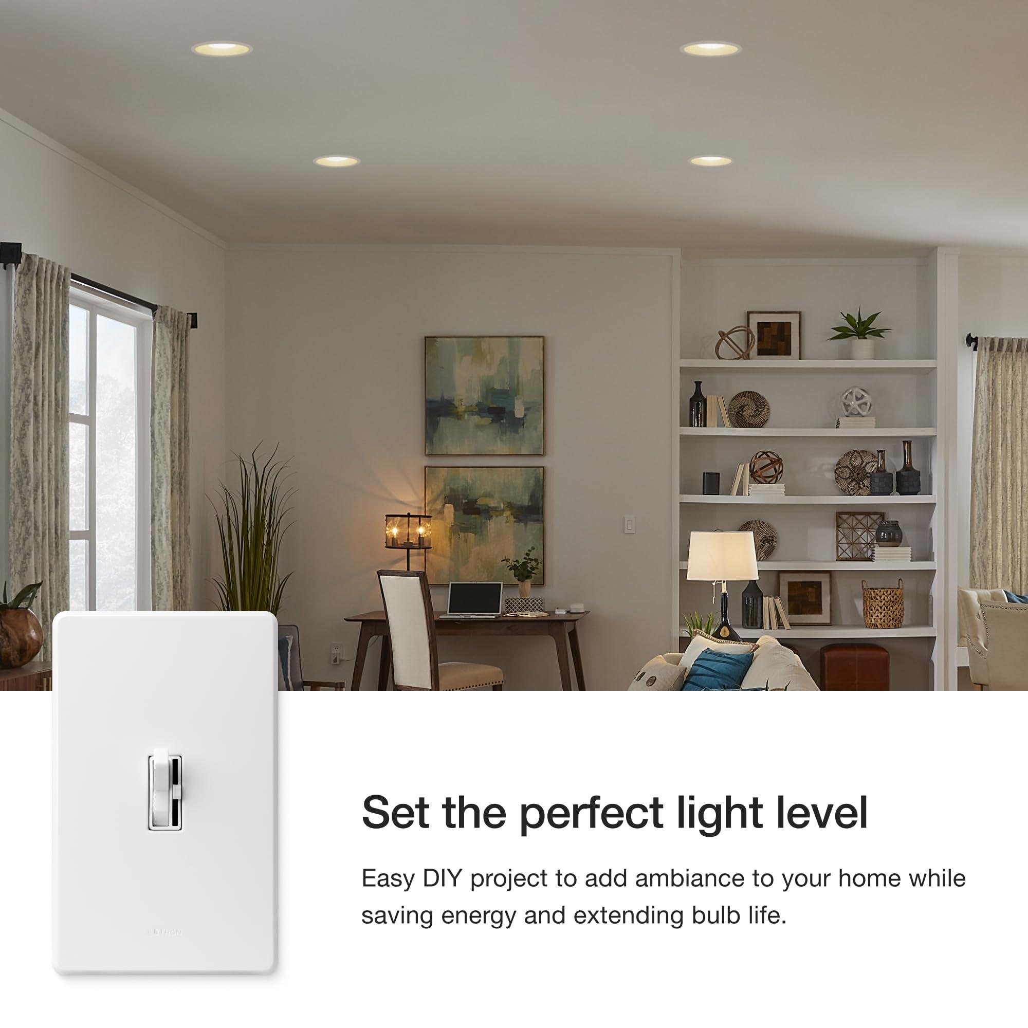 Lutron Toggler 1000-Watt 3-Way Incandescent Dimmer Switch, AY-103P-WH, White - Image 6