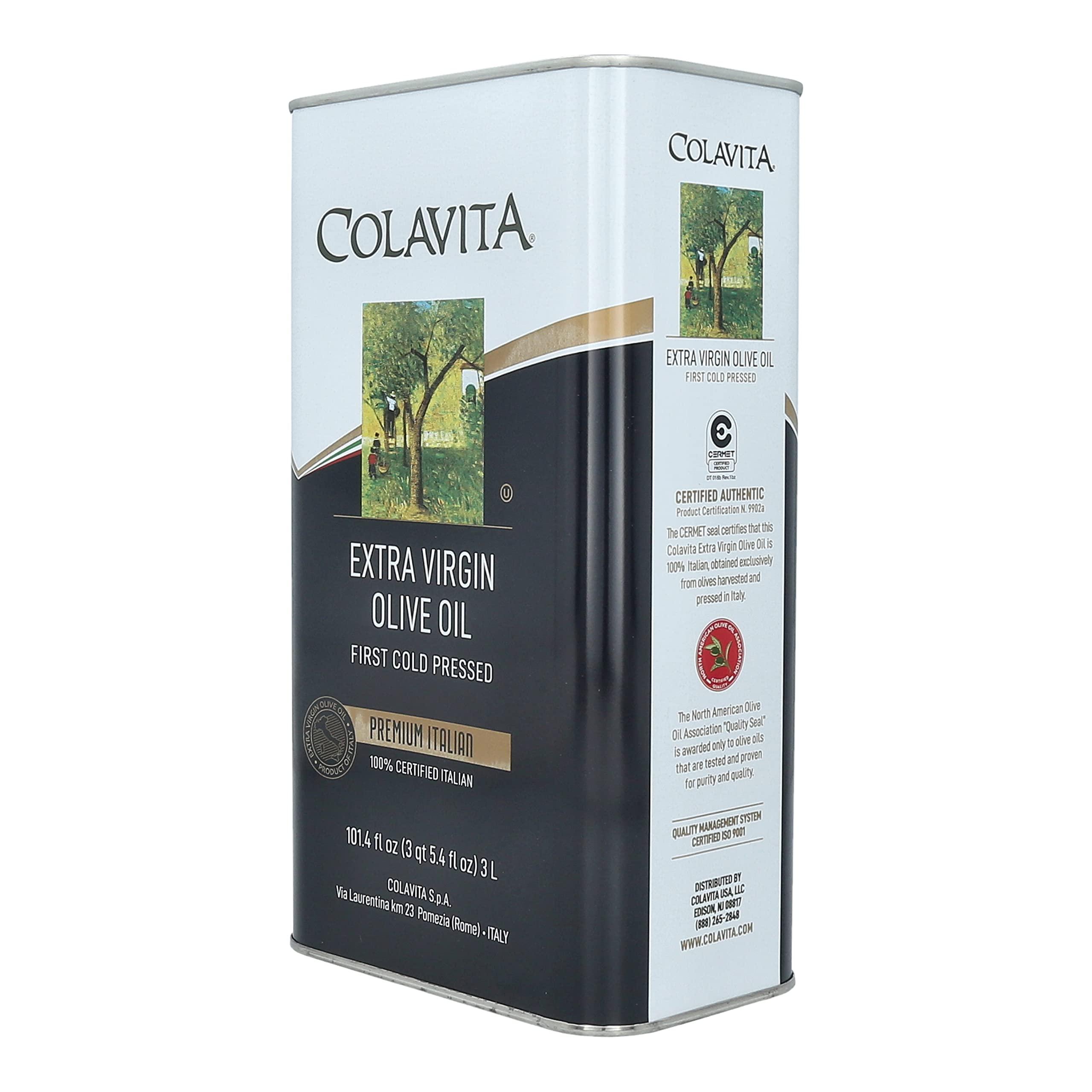 Colavita Premium Italian Extra Virgin Olive Oil Tin, 101.4 fl. oz. Tin - Image 3