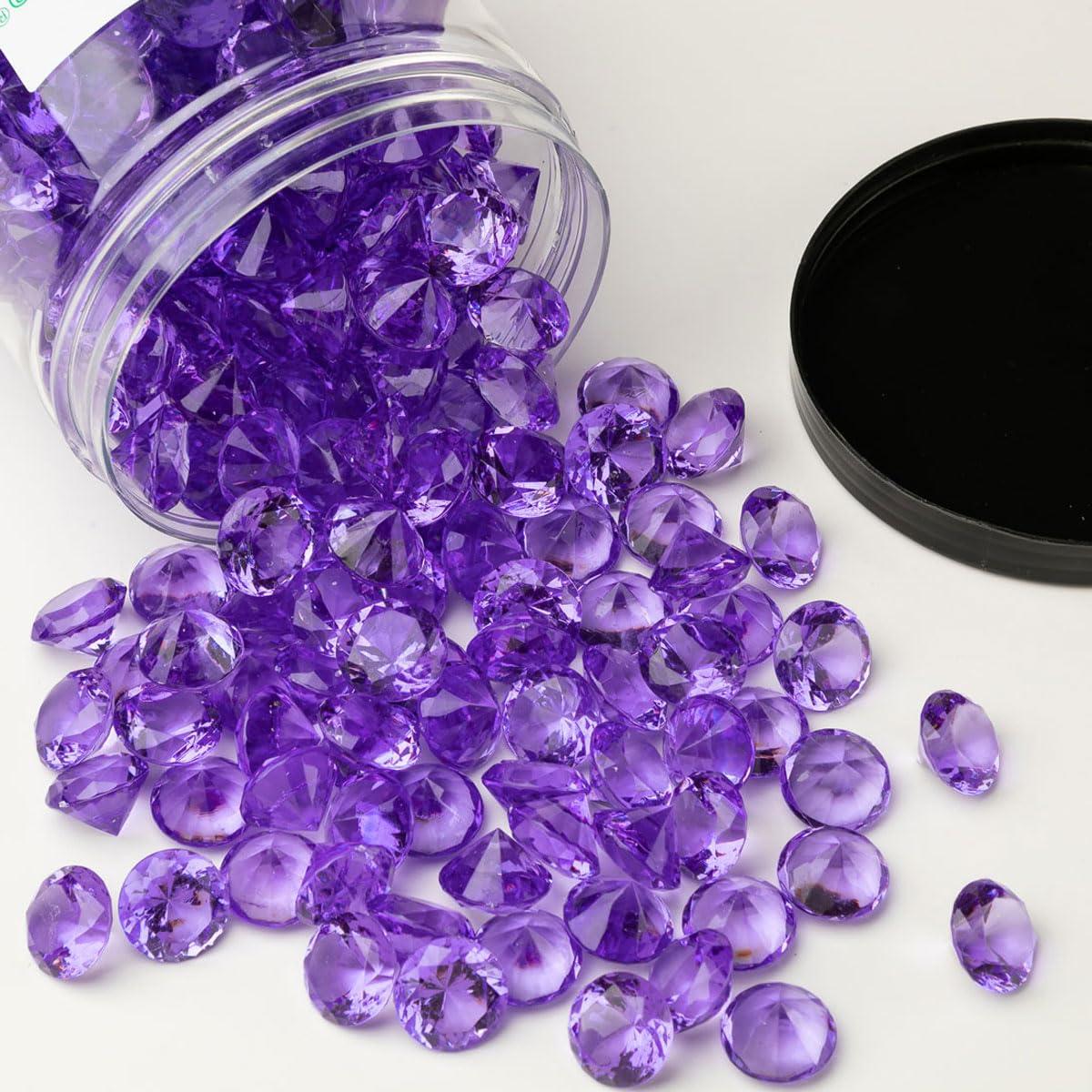 AiFanS Vase Filler for Centerpieces,Home Deco 300PCS 3/4 Inch Vase Filler Beads,Diamond Marbles for Vases - Purple