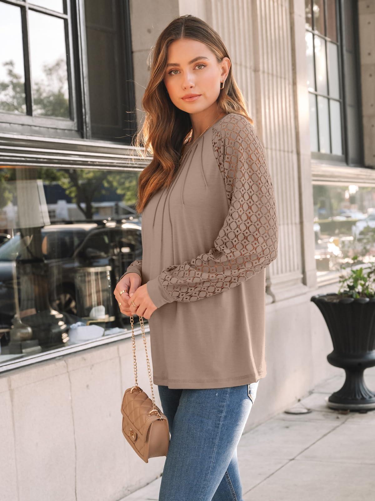 AUTOMET Womens Long Sleeve Shirts Lace Tops Business Casual Fall Fashion Outfits Clothes Knitted Y2k Blouses - Image 3