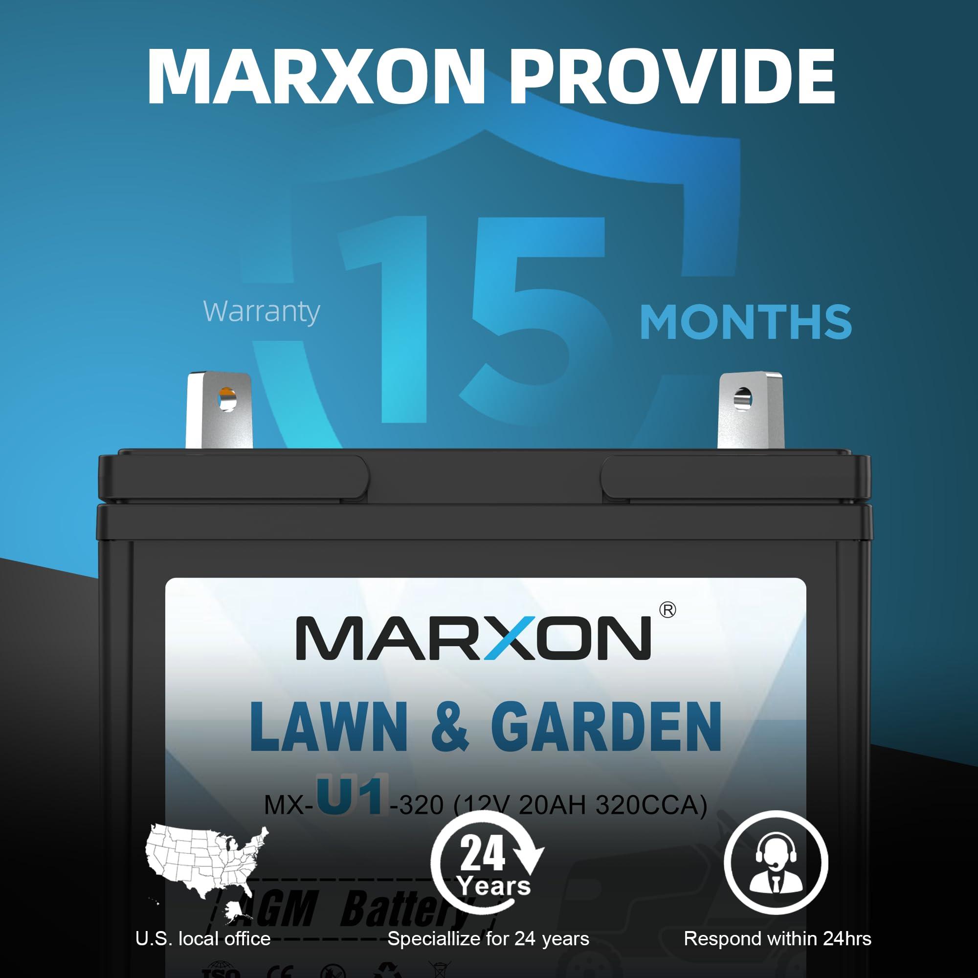 Marxon U1 320CCA Riding Lawn Mower Batteries, Garden Tractors Battery Maintenance Free AGM Battery, Compatible with Troy-Bilt, John Deere, Toro, Cub Cadet, Craftsman, Ariens Poulan Pro Massey Ferguson - Image 3
