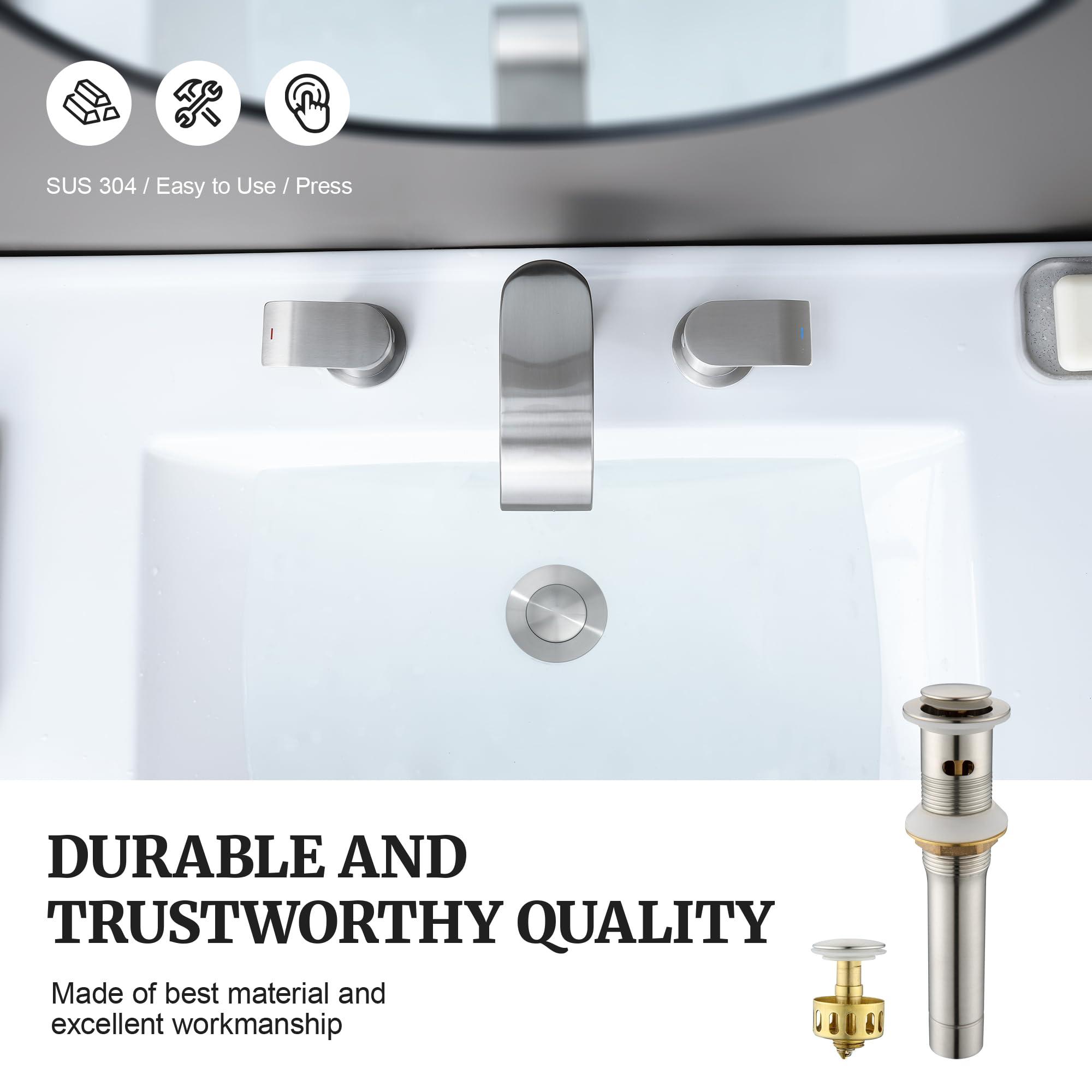 Pop up Sink Drain Stopper for Bathroom Vessel Vanity Sink Art Basin Brushed Nickel, Small Cap with Overflow, Metal Pop up Drain Strainer with Detachable Basket Stopper - Image 8