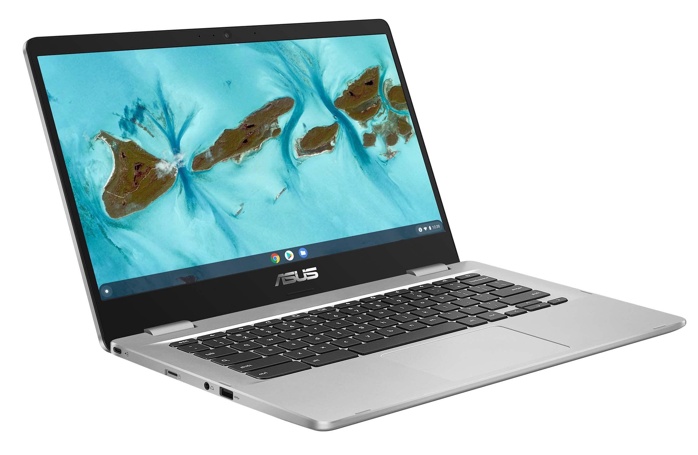 Asus 14 Slim Chrome OS Laptop Intel Processor up to 2.8GHz 14.1in Full HD NanoEdge-Display with 180 Degree-Hinge 4GB DDR4 64GB Storage WiFi + BT (C424 – ), Silver (Renewed) - Image 4
