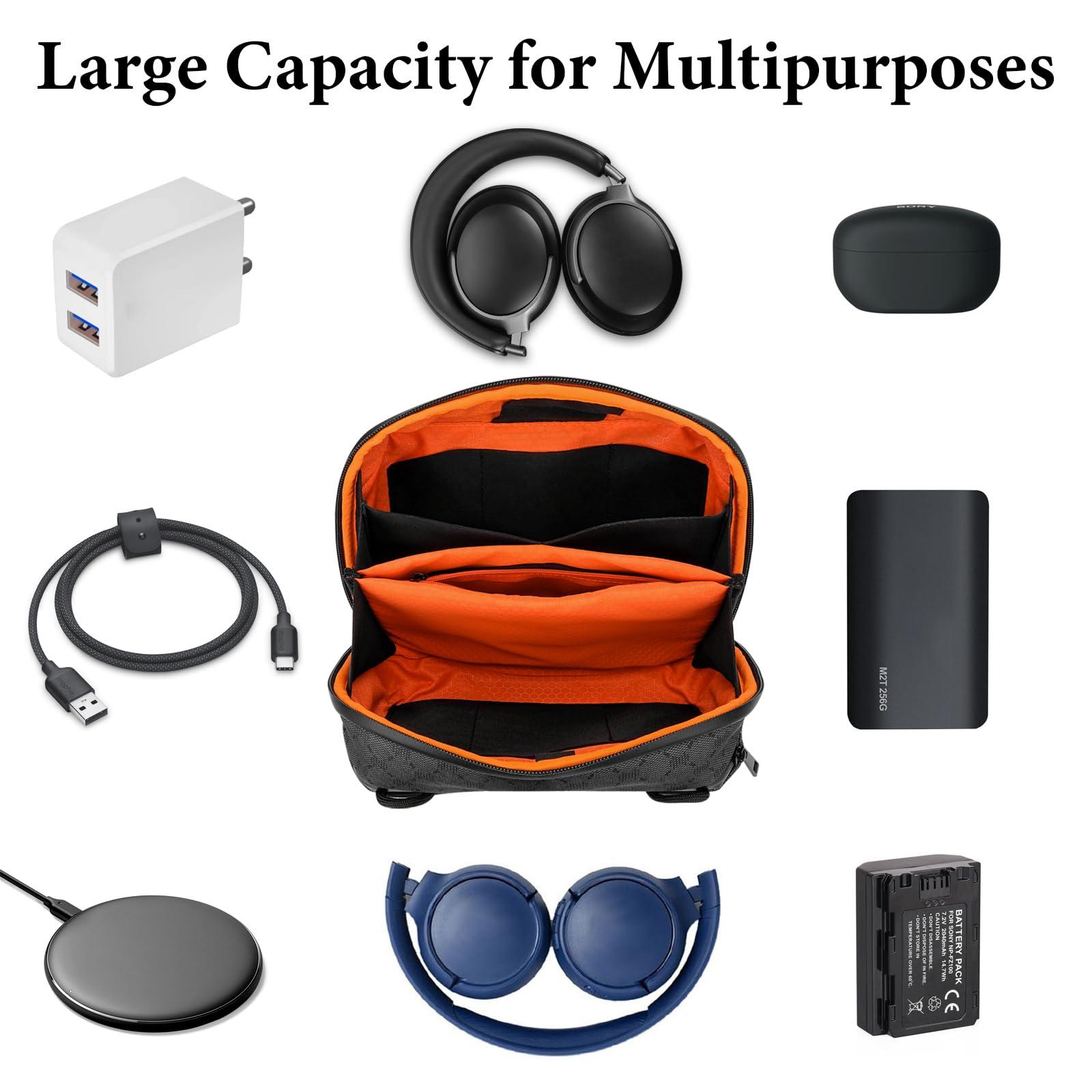 Geekria Elite Headphones Pouch Compatible with Bose QC Ultra, JBL Tour ONE M3, Sony WH-1000XM6 and More, Soft Shell Replacement Protective Travel Carrying Bag with Cable Storage (Dark Grey) - Image 2