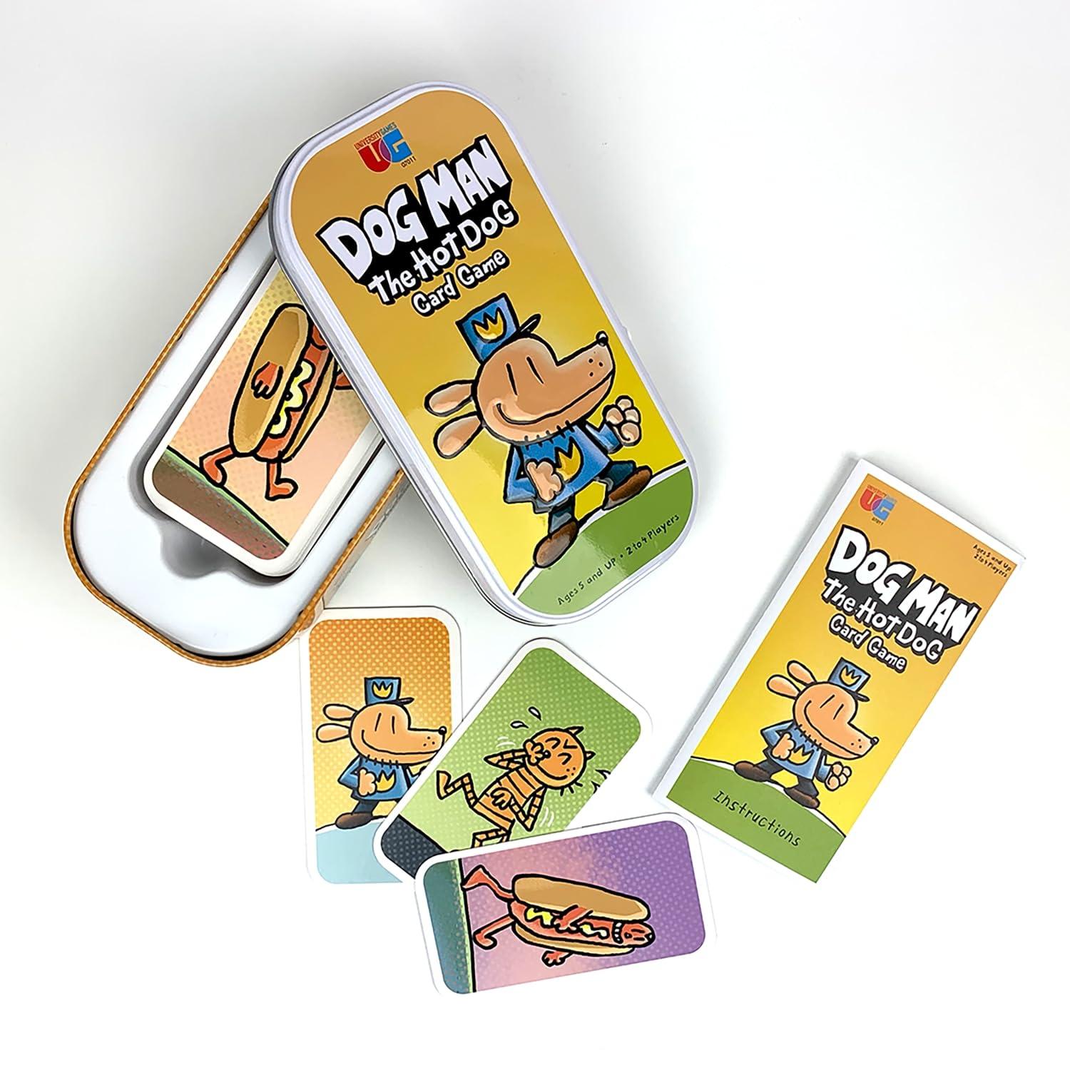 University Games Dog Man Hot Dog Card Game in a Tin , The Fast and Frenzied Collection Game for Kids Featuring Art from the Dog Man Books by Dav Pilkey, for Players Ages 6 and Up - Image 3