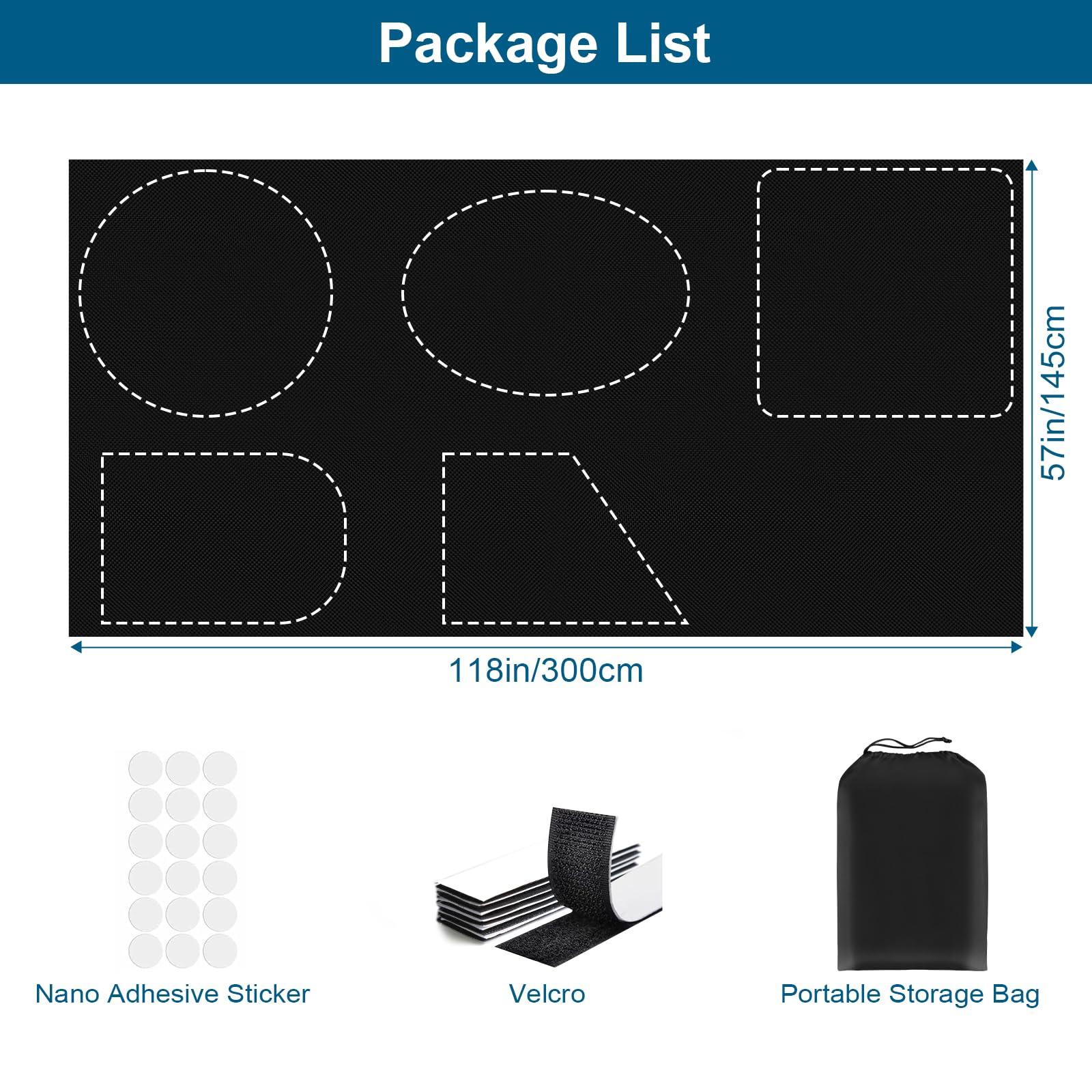 100% Blackout Curtains for Bedroom, Portable DIY Window Blinds, No Drill Window Shades & Blackout Blinds with Stickers & Tabs for Travel, Dorm Room, Media Room (118" x 57") - Image 2