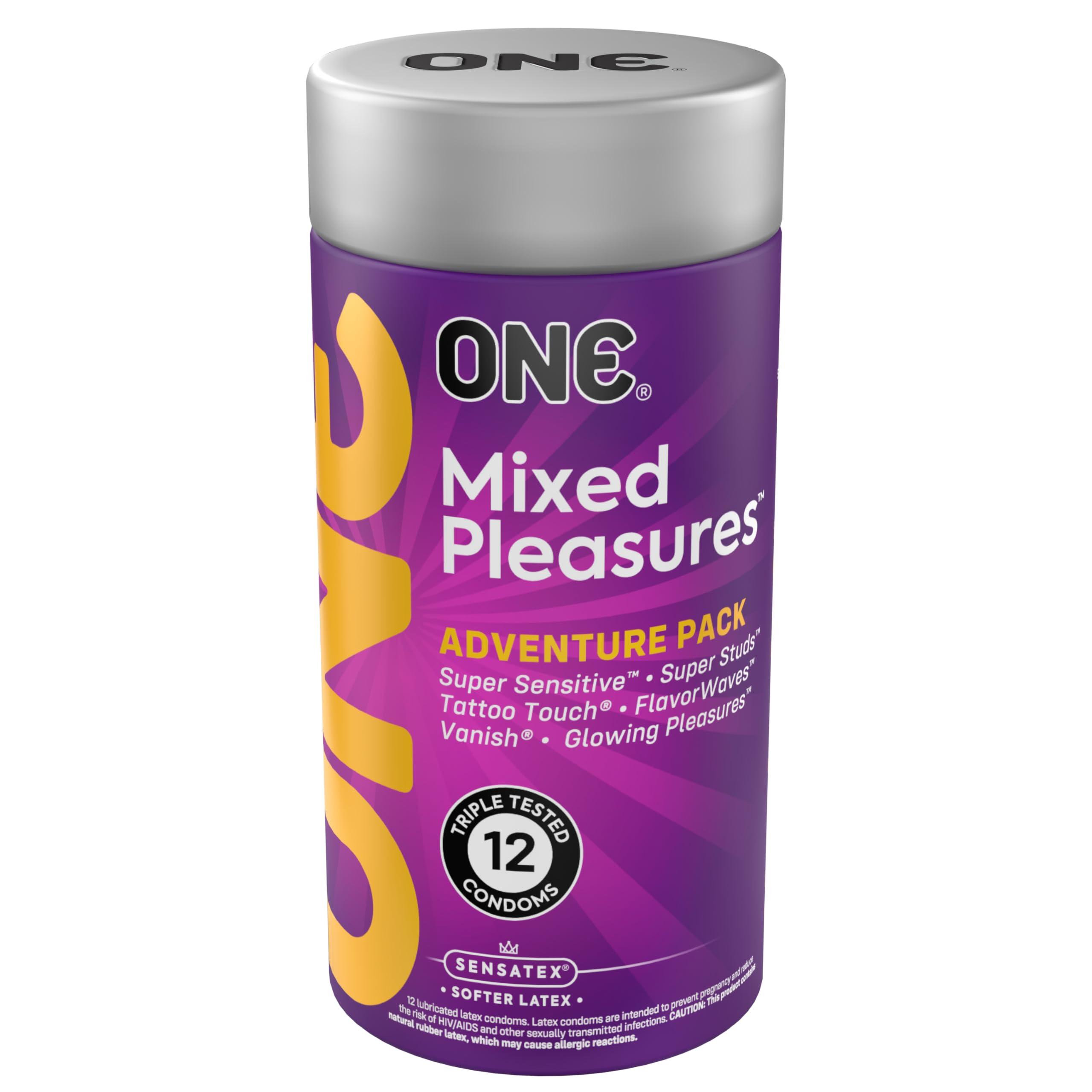 ONE 1 Mixed Pleasures Assorted Condoms, Pack of 12