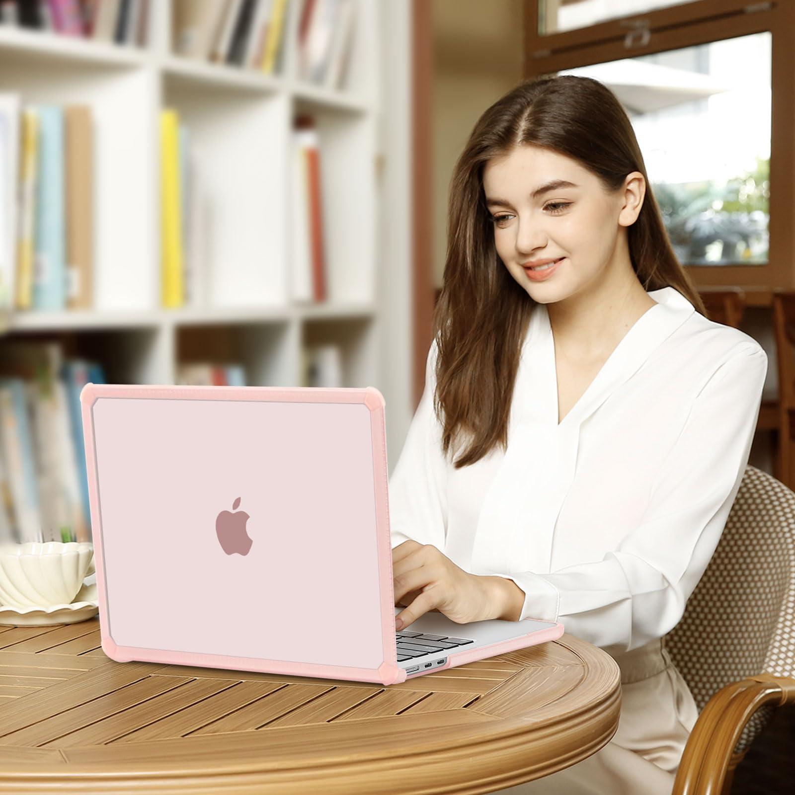 MOSISO Compatible with MacBook Air 13 inch Case 2025 2024 2023 2022 M4 A3240 M3 A3113 M2 A2681,Anti-Cracking Heavy Duty TPU Bumper Hard Case&Keyboard Skin&ScreenFilm for MacBook Air 13.6, Pink - Image 6