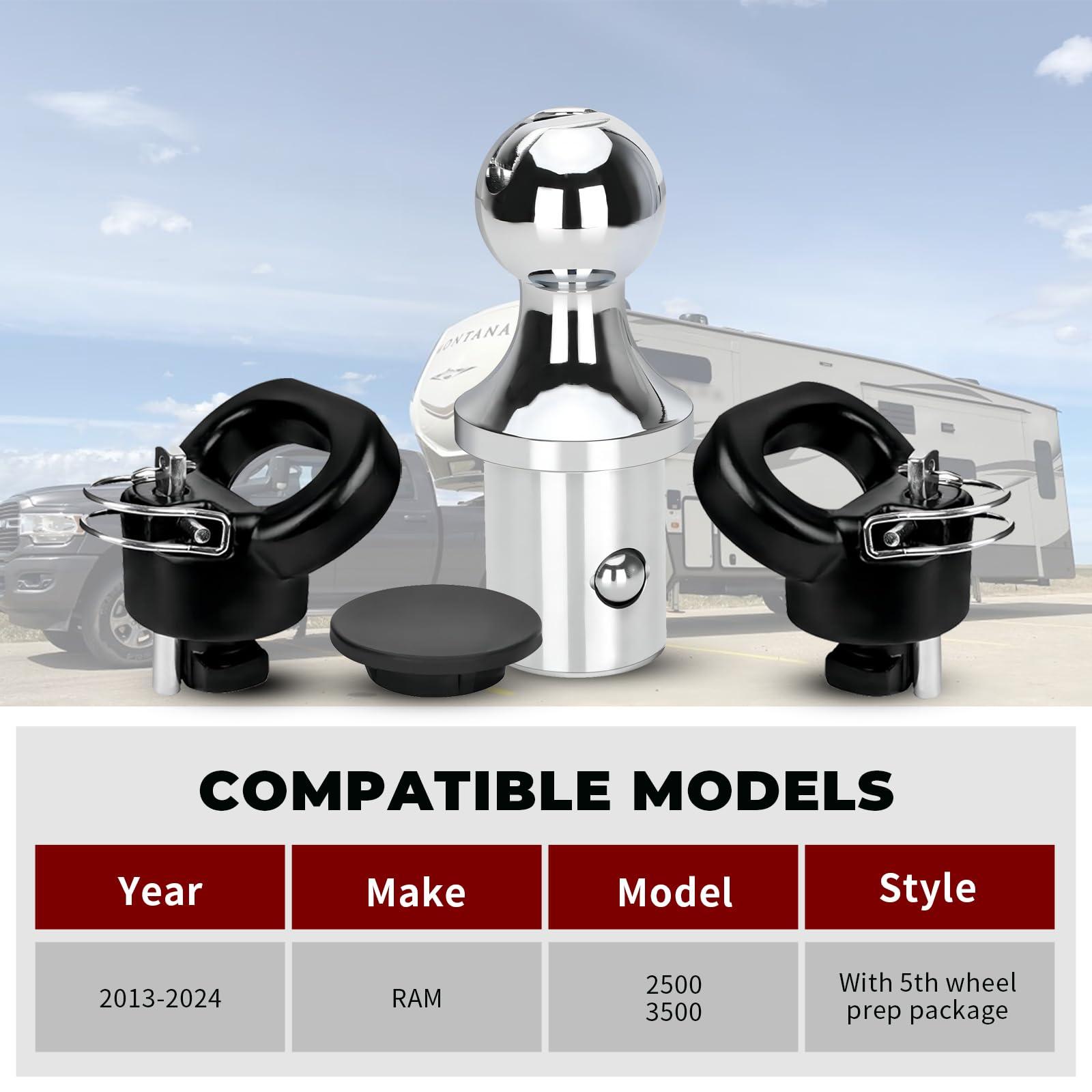 60618 Puck System Gooseneck Hitch Kit with Box, for 2013-2023 Dodge RAM 2500 3500, 2-5/16 Inch Gooseneck Ball for Truck Bed with 2 Gooseneck Safety Chain Anchors 30000 lbs GTW/ 7500 lbs VTW - Image 2