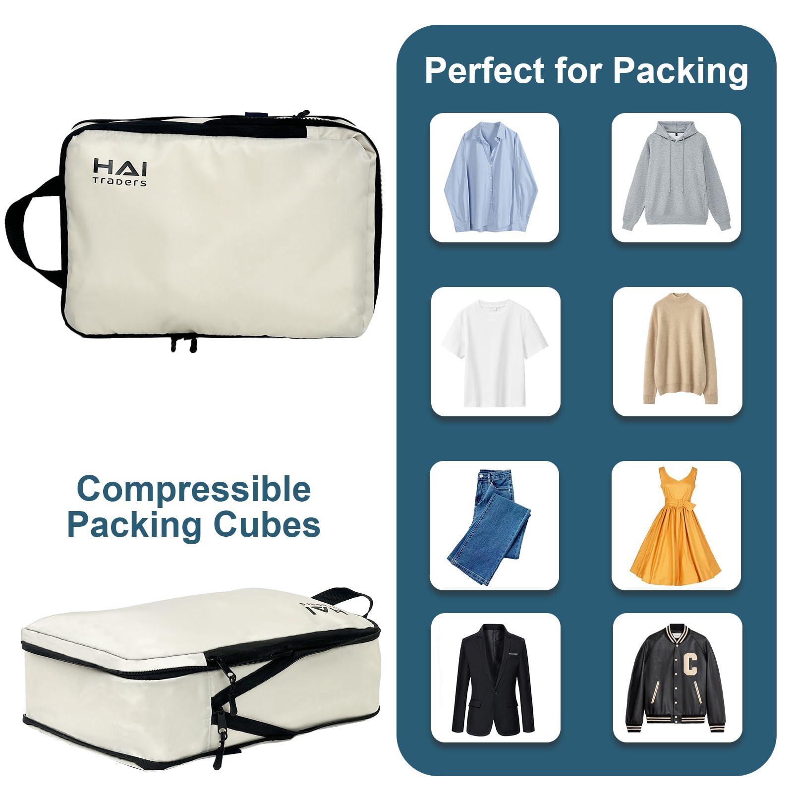 HAI TRADERS Compression Packing Cubes for Travel – 3 Pack Luggage Organizer Bags for Suitcases, Carry-On & Backpacks – Lightweight, Space Saver Clothes Storage Cubes - Image 4