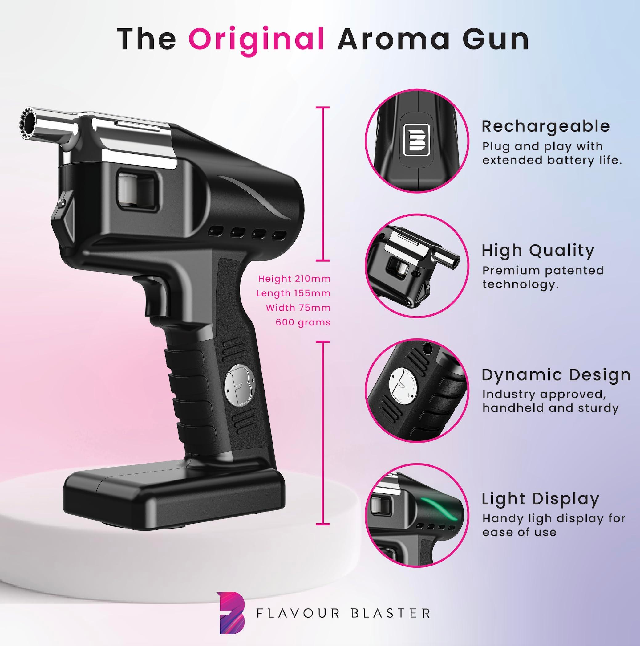Flavour Blaster Cocktail Bubble & Smoke Gun Kit | Smoking Cocktail Machine, Edible Bubbles & Aroma | Smoke Bubble Gun for Elevating Drinks & Food with Flavor-Rich Clouds | Cocktail Gift Sets | Black - Image 4
