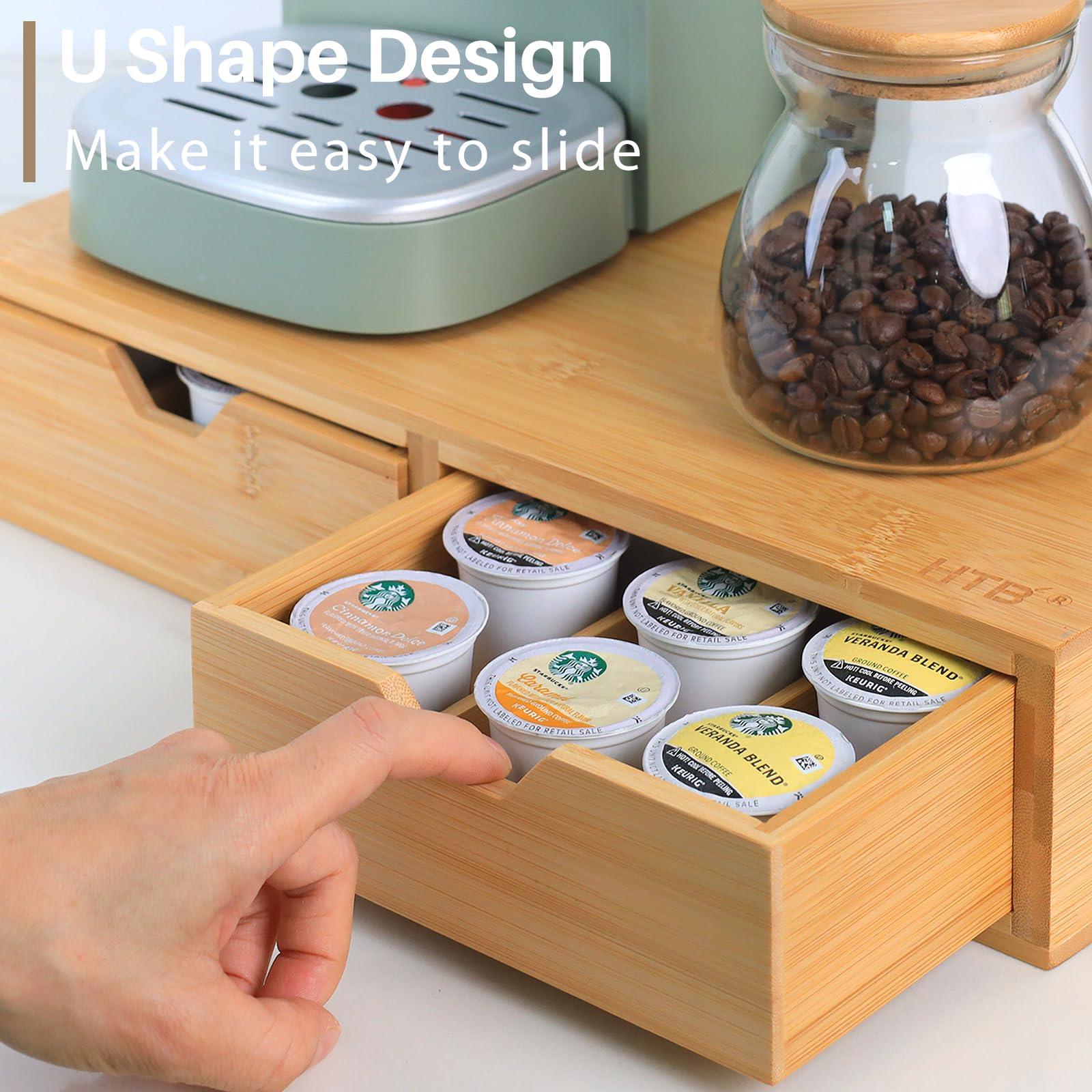 HTB K Cup Holder Compatible with K Cups,Coffee Pod Holder Holds Up 30 Cups,K Cup Organizer Storage Drawer - Image 5