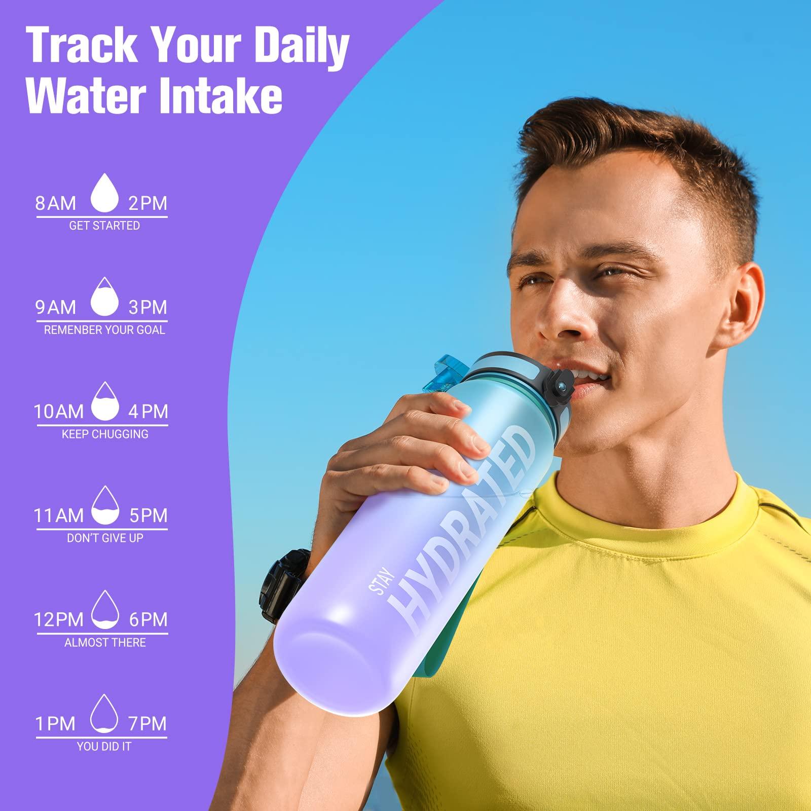 Sahara Sailor Water Bottle 32oz, Durable and Leakproof Water Bottles Motivational with Time Marker, Tritan, BPA Free, Wide Mouth with Easy Clean Brush for Gym, Travel, Home, School, Office (1 Bottle) - Image 6
