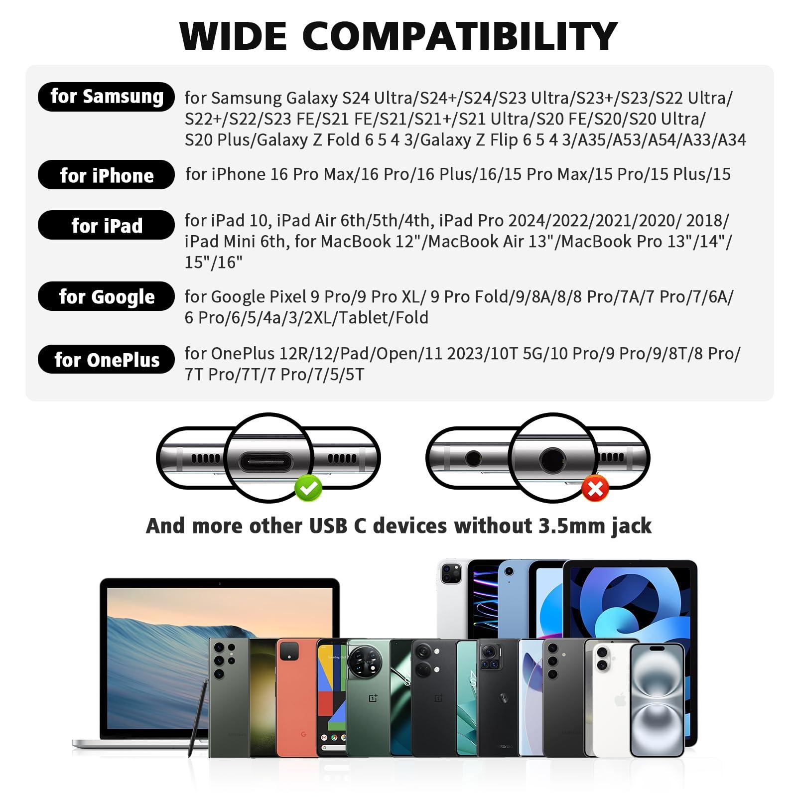 USB C Headphones for iPhone 16 15 Pro Max Plus iPad, Type C Earphones Noise Isolating with Mic Stereo Magnetic Cord Wired Earbud for Samsung S25 Ultra S24+ S23 Fe A35 Flip 6 Pixel 9 8 7, Black Gold - Image 7