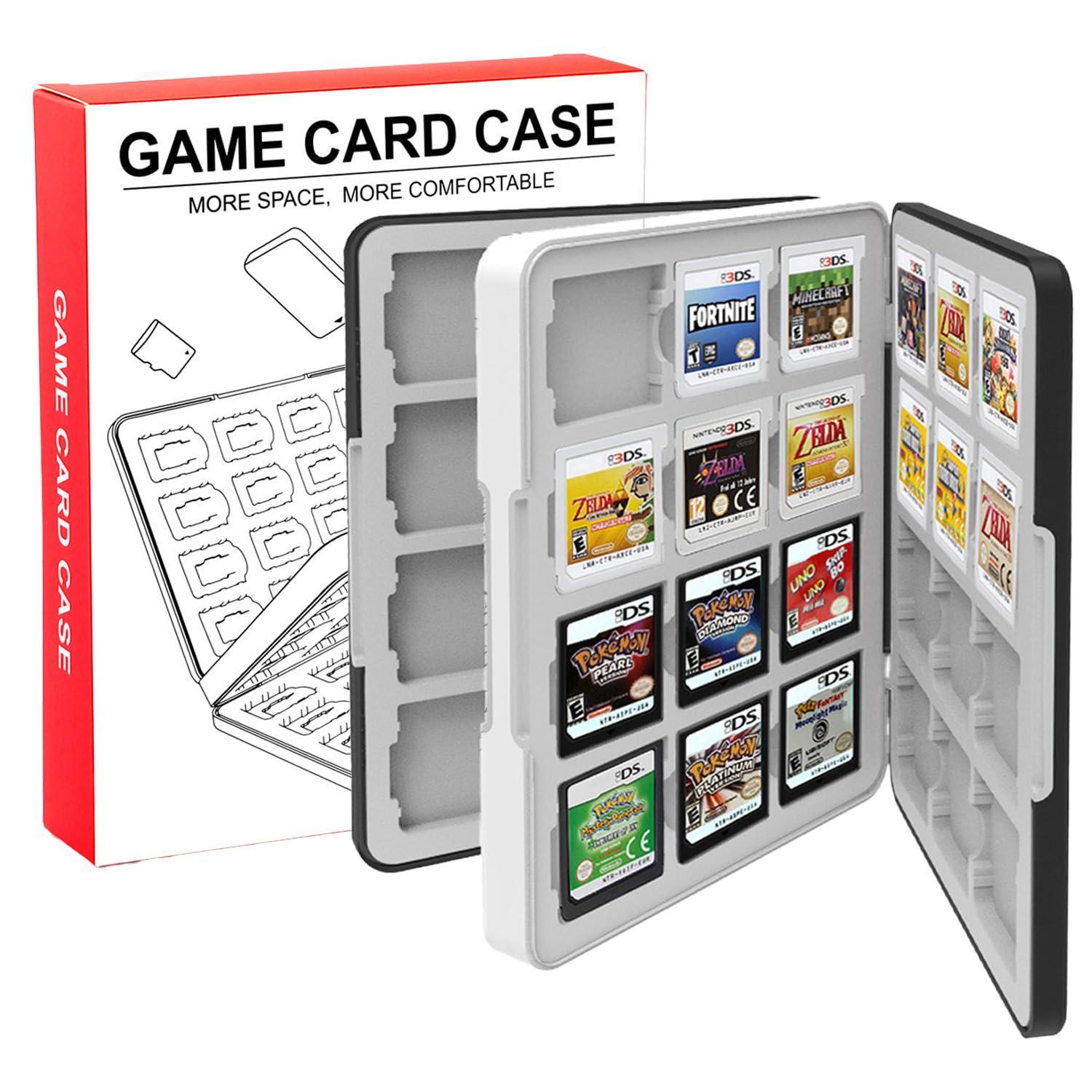 QUBAMG 3DS Game Case 48 Slot DS Game Holder Compatible With Nintendo New 3ds / New 3ds Xl / 3ds / 3ds Xl / Dsi / Dsi Xl / Ds / New 2ds /New 2ds Xl / 2ds/ 2ds Xl Catridge Portable Storage Box,Black