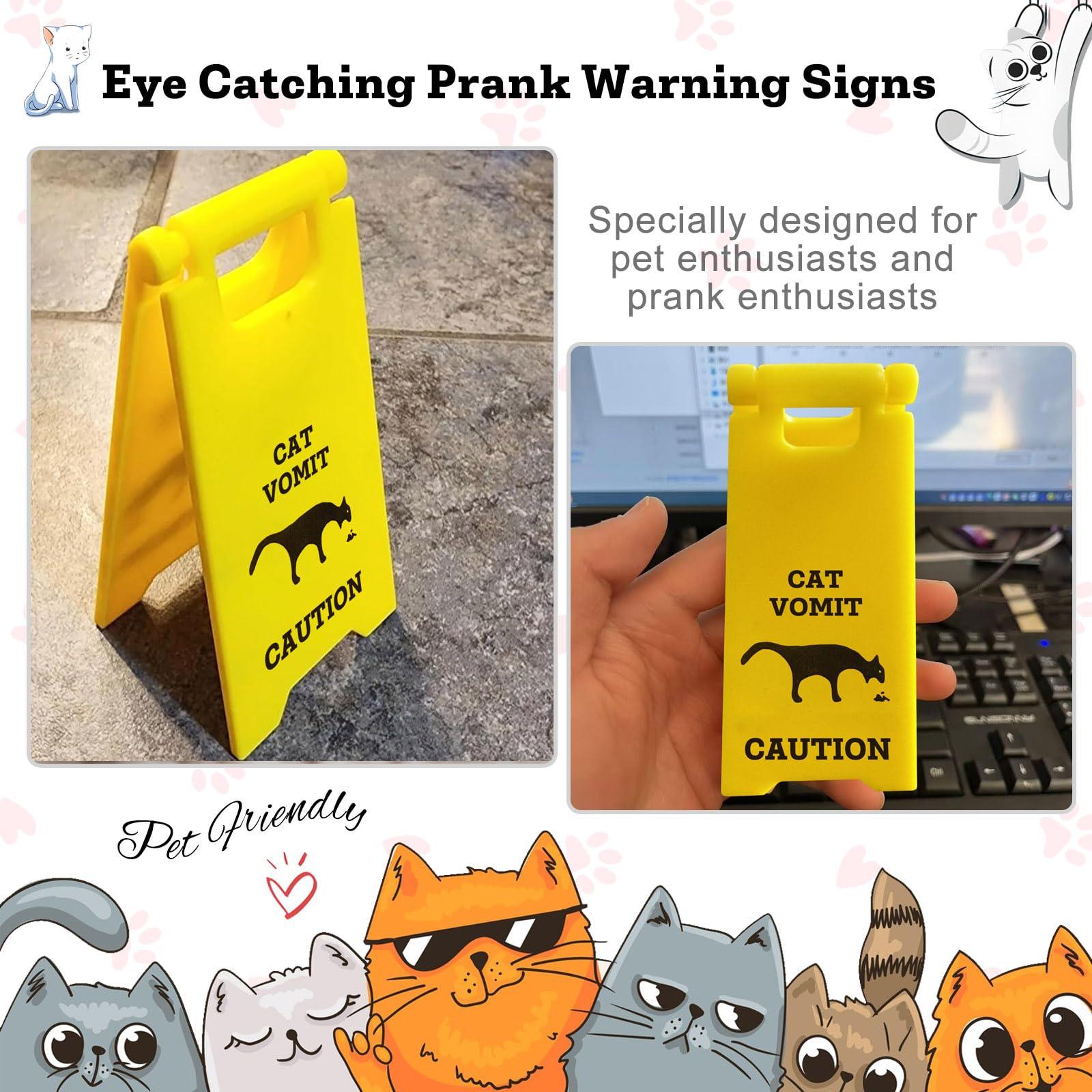 Mini Cat Vomit Sign - Perfect Gag Gift for Cat Lovers and Humor Enthusiasts(Cat Vomit Sign) - Image 3