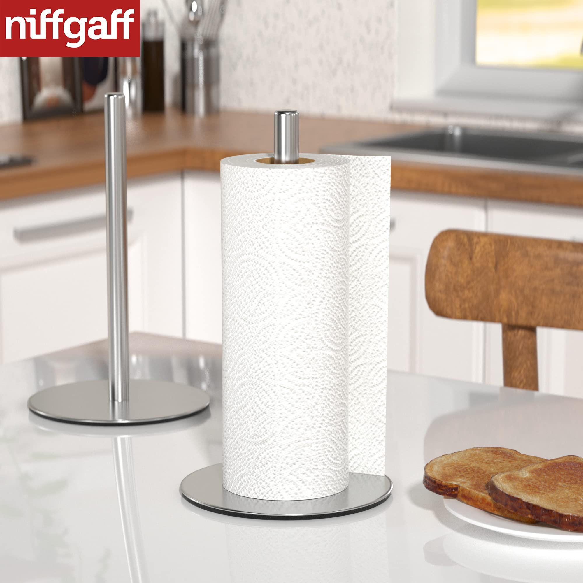 Silver Paper Towel Holder Free-Standing, Premium Stainless Steel Paper Rolls Organizer, Classic Fashion Kitchen Roll Dispenser - Image 7
