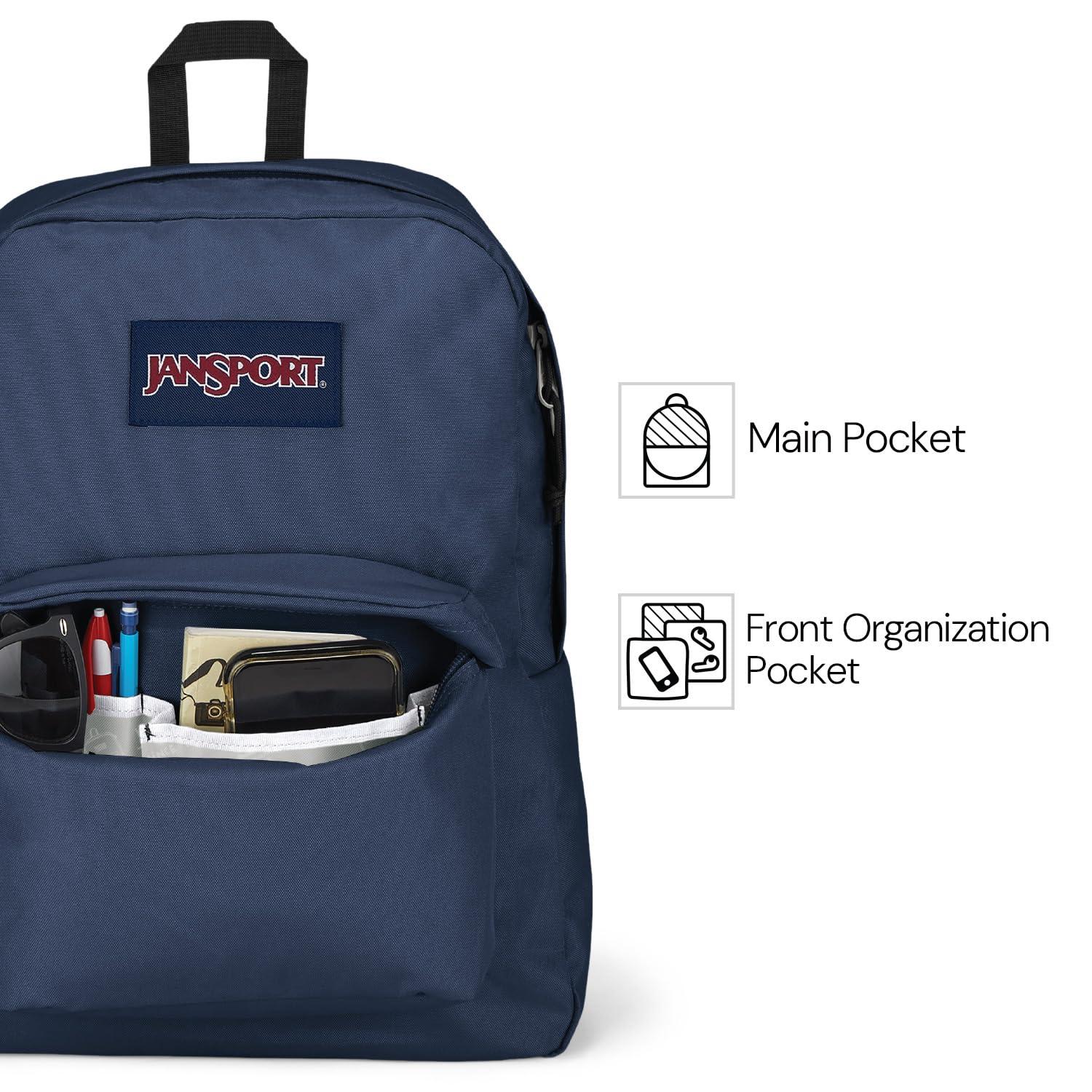 JanSport SuperBreak One Backpacks - Durable, Lightweight Bookbag with 1 Main Compartment, Front Utility Pocket with Built-in Organizer - Premium Backpack, Black - Image 5