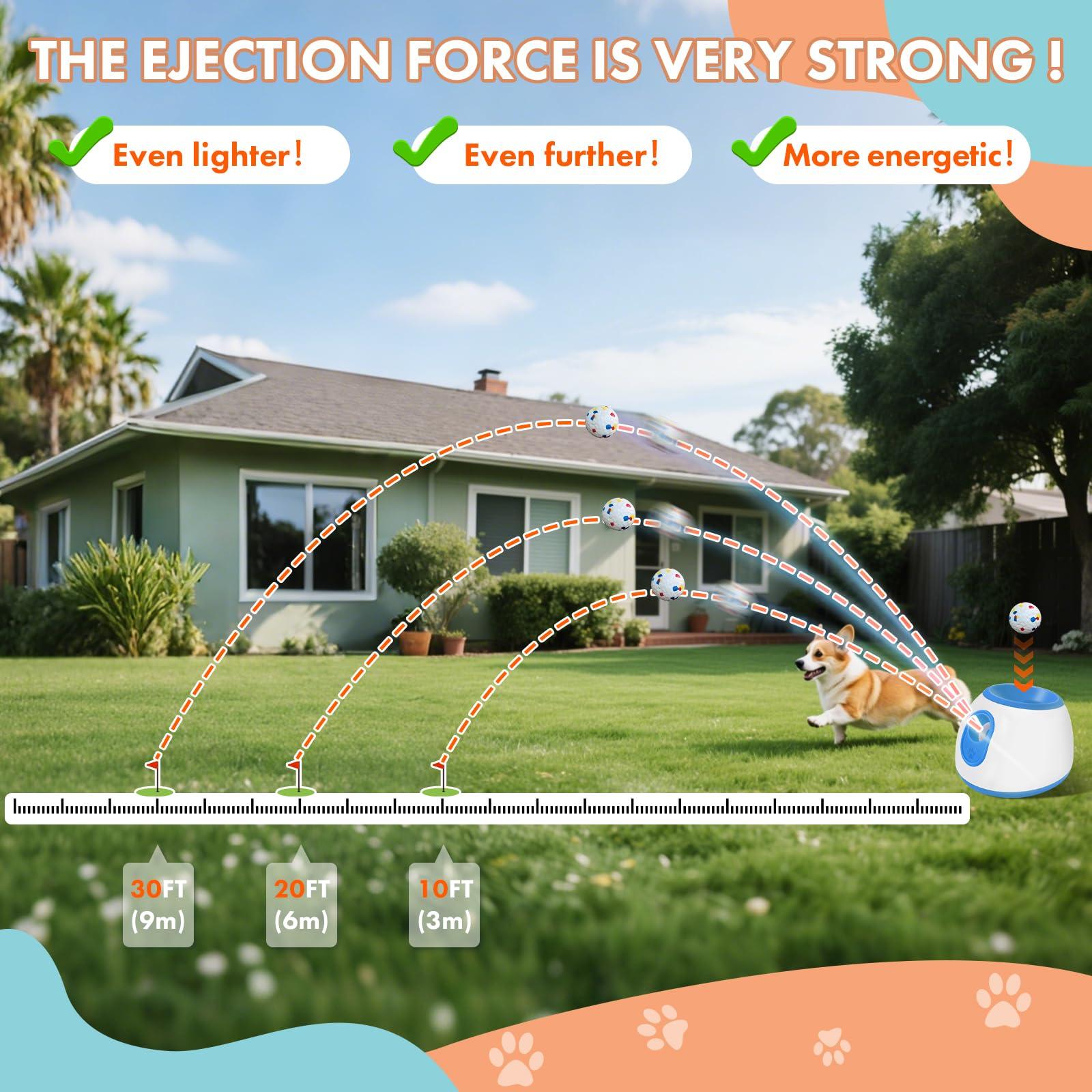 Abdtech Automatic Ball Launcher for Dogs - 2025 Upgraded Thrower Machine with 3 Launching Distance(10/20/30FT) 3 ETPU Tennis Balls, Interactive Dog Ball Thrower Mental Stimulation Training Dog Toys - Image 3