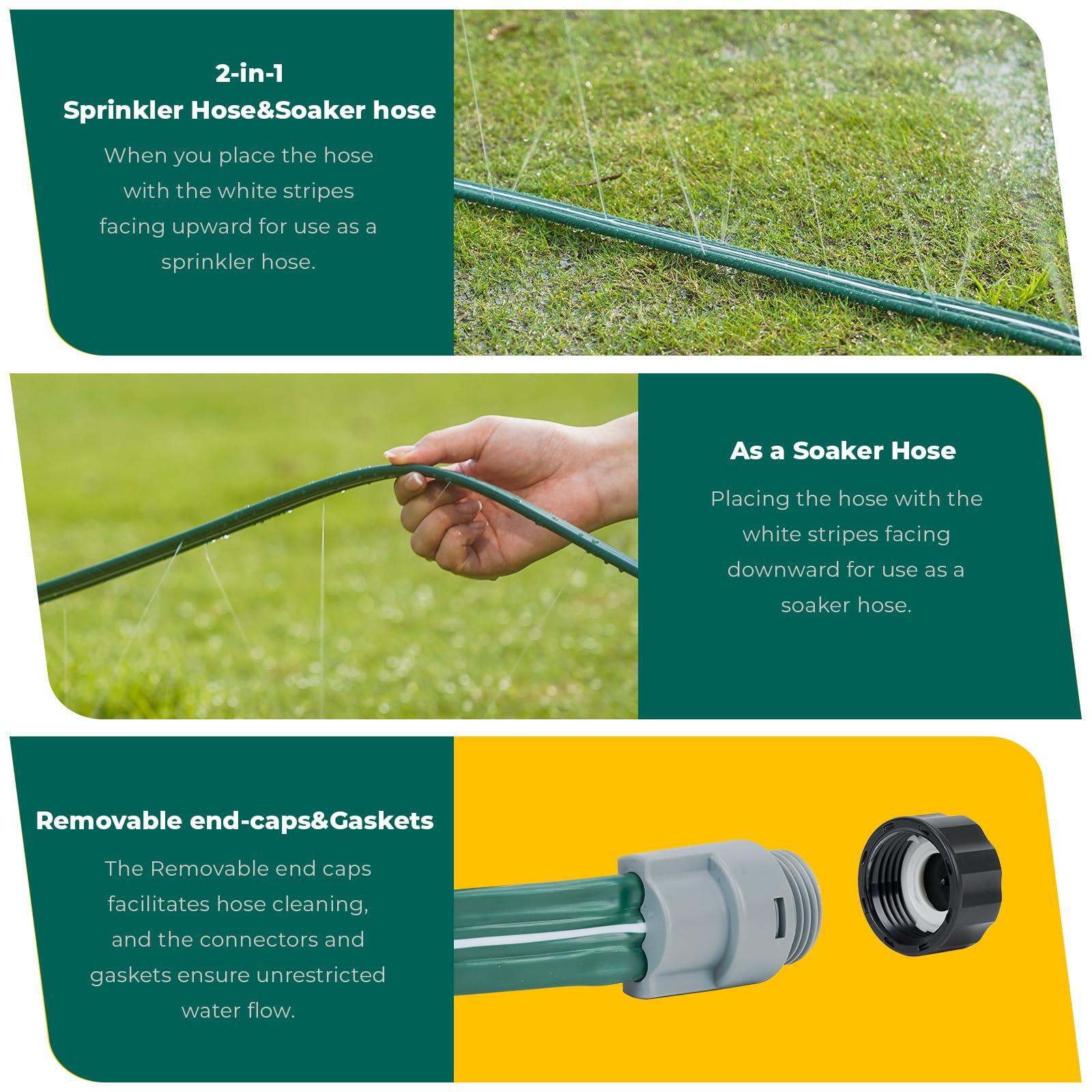 DXront Sprinkler Soaker Hose 50ft for Garden Lawn, Watering Pipe with Holes, High-Efficiency Water-Saving Garden Irrigation System, Drip Hose Sprinkler - Image 3