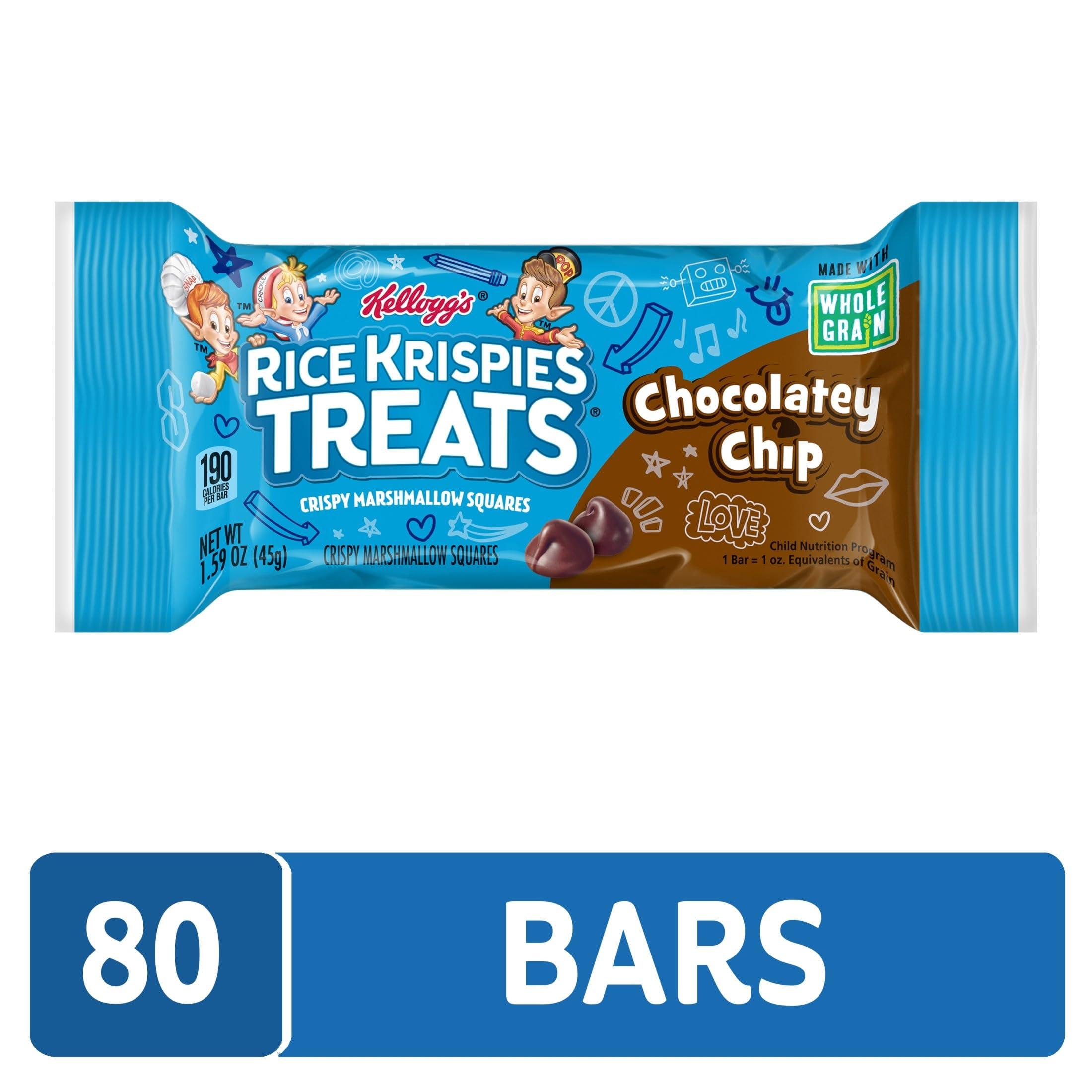 Rice Krispies Treats Marshmallow Snack Bars, Made with Whole Grain, Kids Snacks, Chocolatey Chip (80 Bars) - Image 3