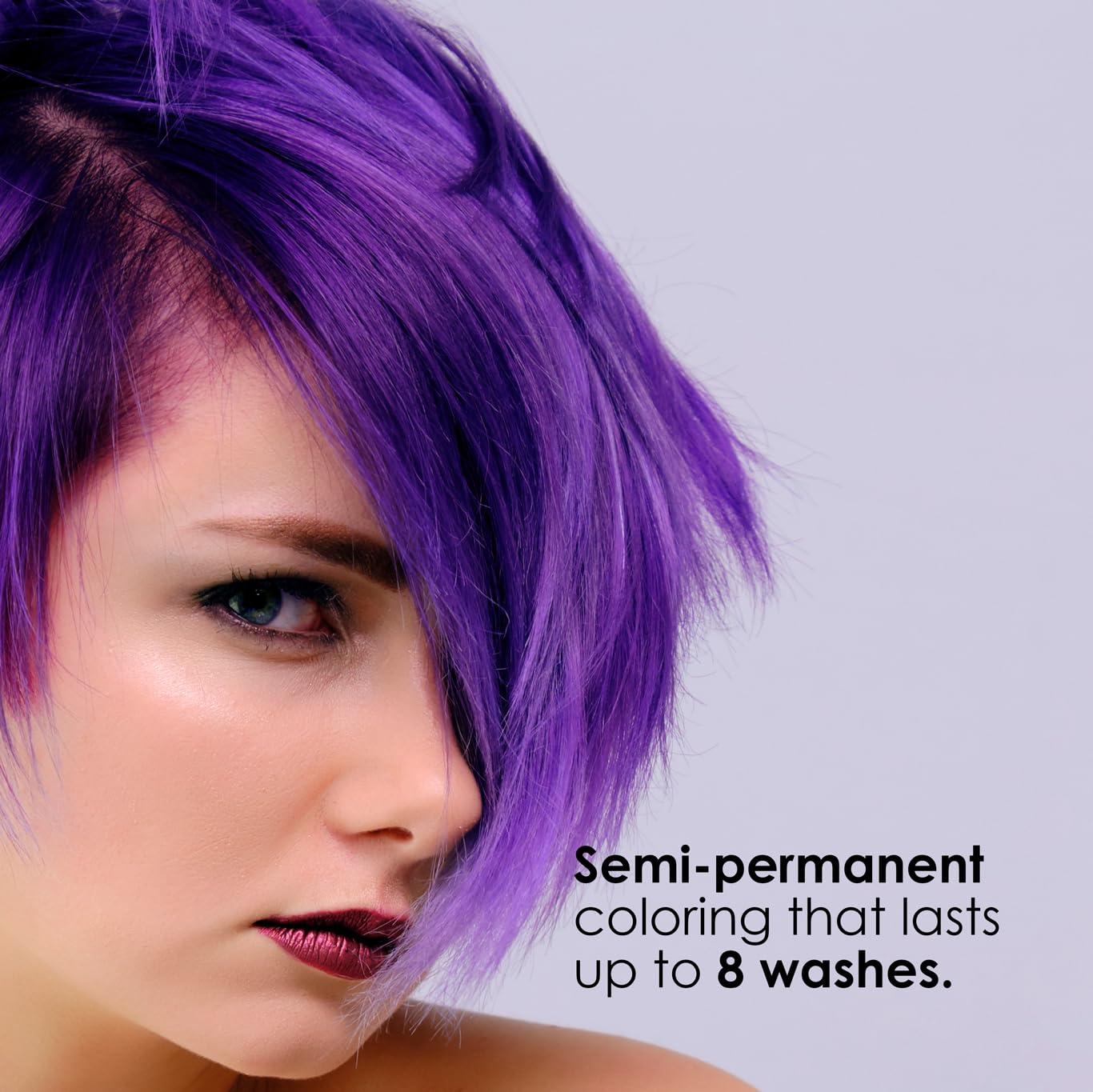 Hellawell Professional Hair Dye. Coverage Color Fantasy - Semi-permanent oxidation coloring cream. Purple 2.11oz. - Image 7