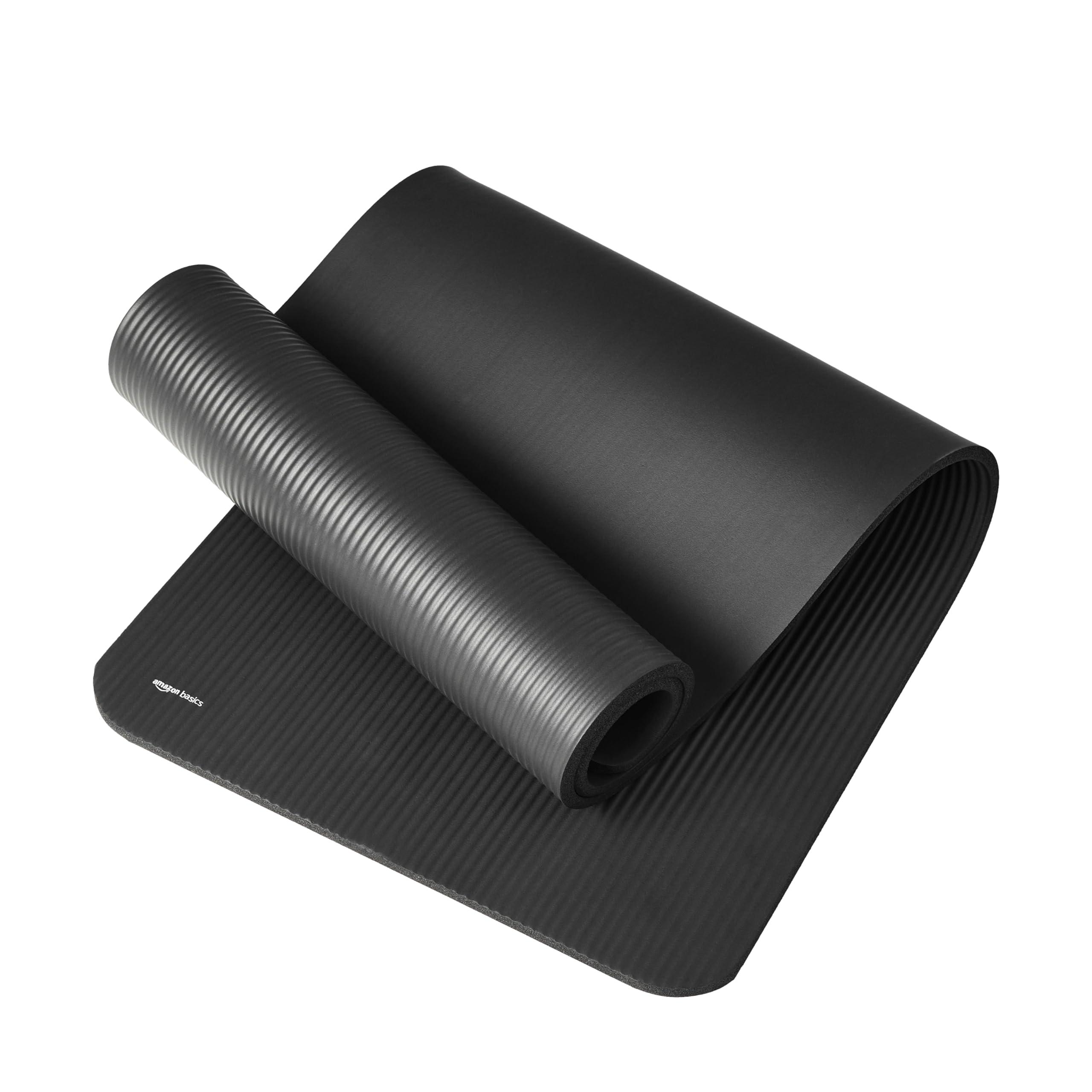 Amazon Basics 1/2 Inch Extra Thick Exercise Yoga Mat with Carrying Strap, Cushioned Support, for Fitness and Gym Workouts - Image 3