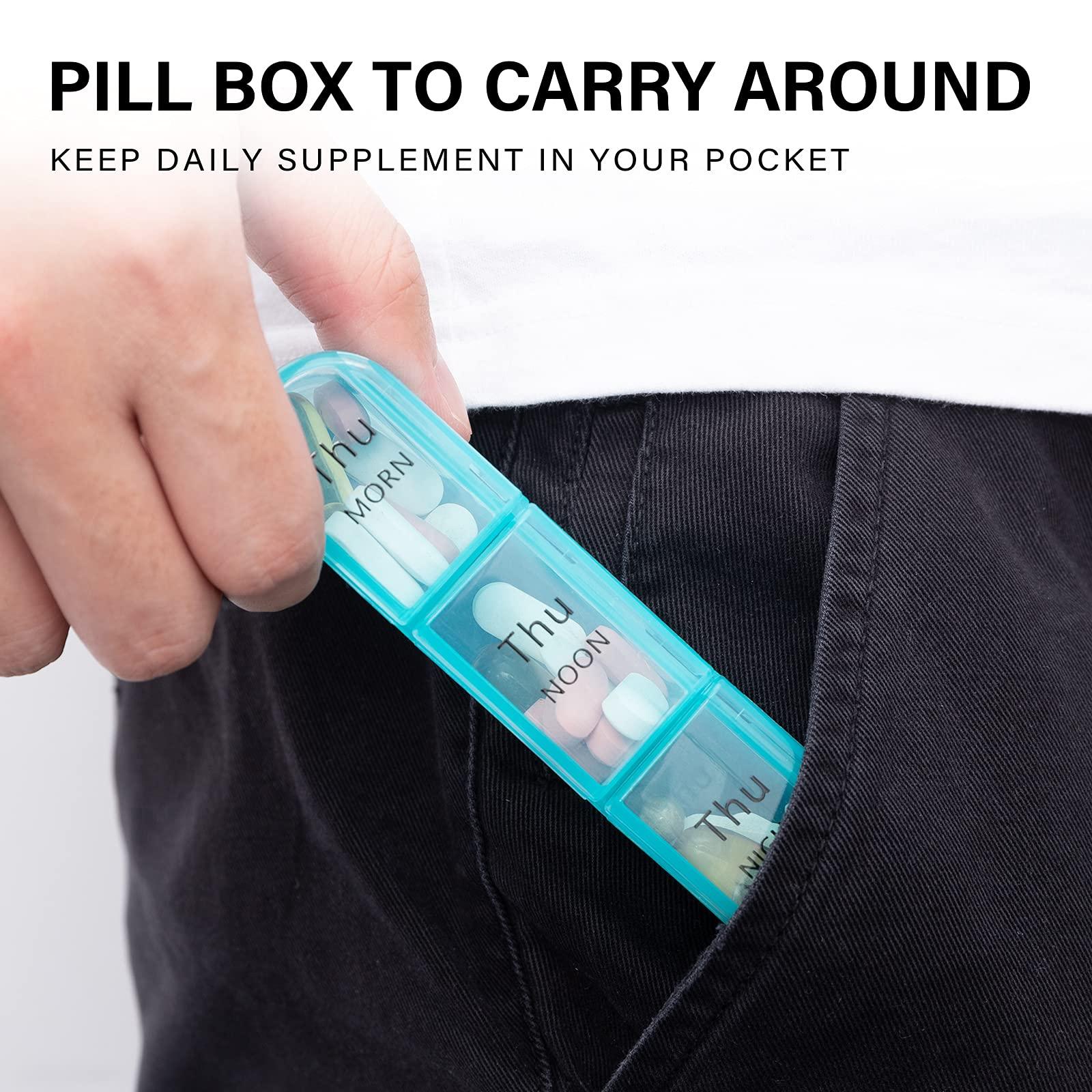 Daviky Pill Organizer 3 Times a Day, Daily Pill Box 7 Day, Weekly Cases Medicine Organizers to Hold Vitamins and Medication - Image 3