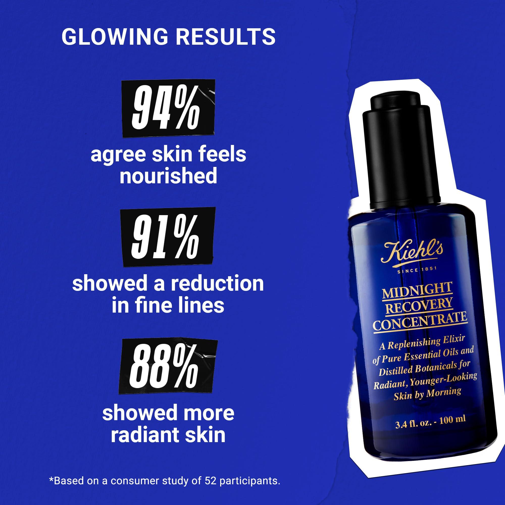 Kiehl's Midnight Recovery Concentrate Moisturizing Face Oil, Lightweight Facial Serum, Restores Skin Radiance Overnight, Reduces Fine Lines, Refines Skin Texture, 99.4% Naturally Derived - 3.4 fl oz - Image 4