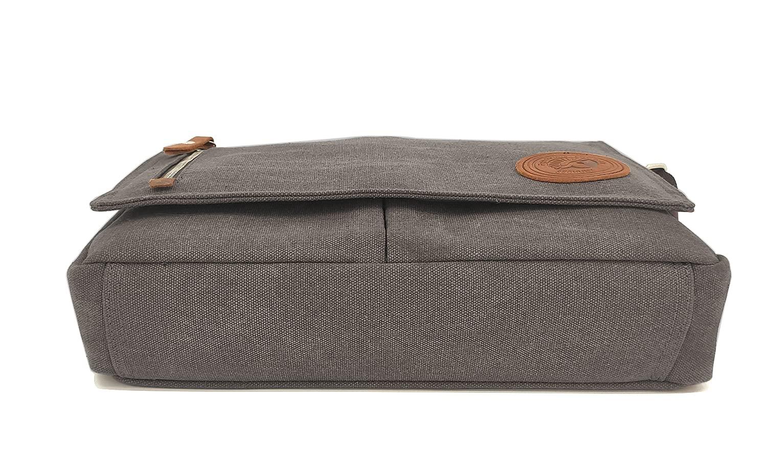 Sechunk Canvas Small Messenger Bag Vintage Shoulder bag Everyday Purse Crossbody bag for men women - Image 4
