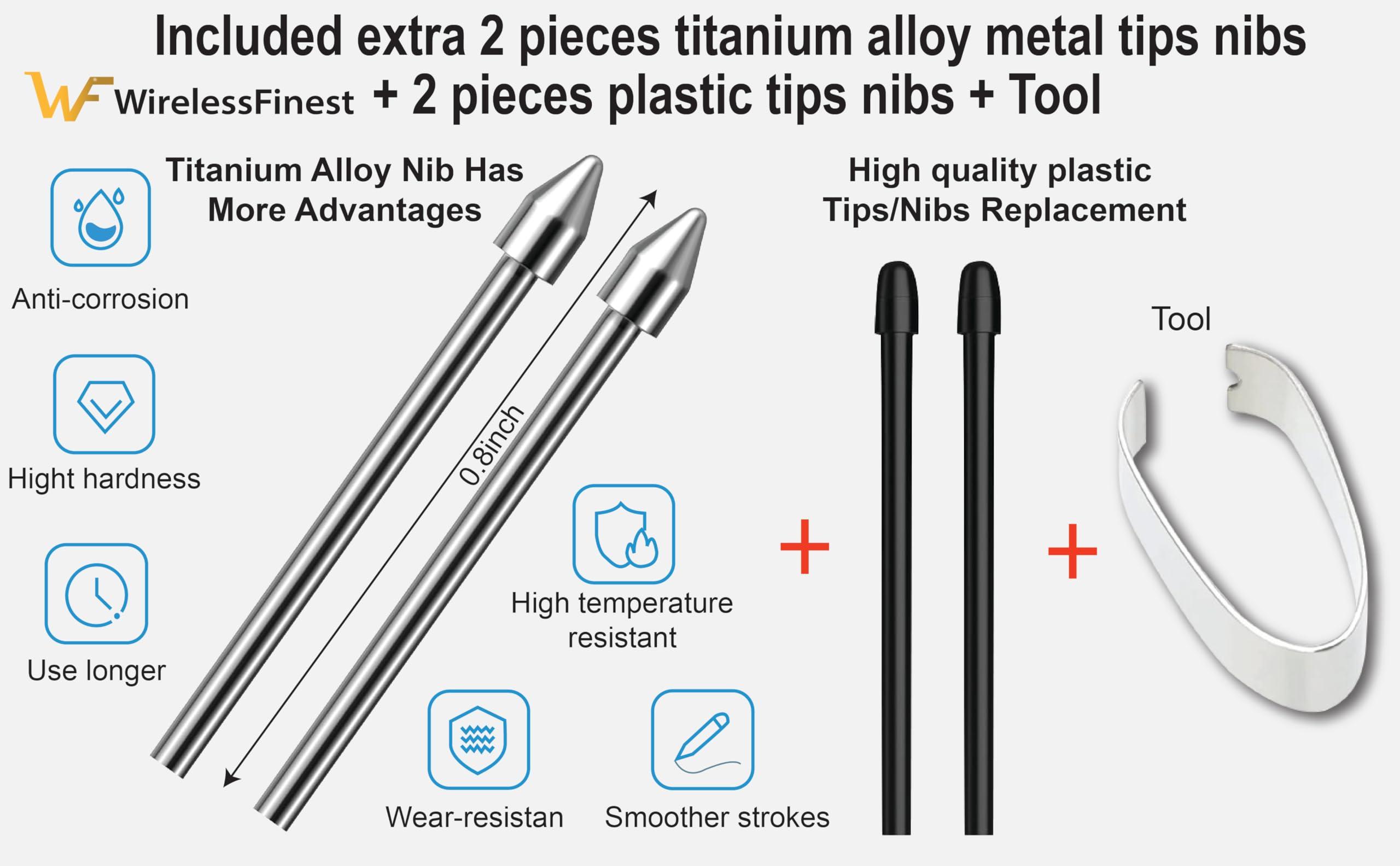 EMR Stylus With Eraser Pencil For Remarkable 2 Pen Wacom One Drawing Tablets Onynx Boox Scribe Supernote EMR Devices + Extra Titanium Alloy Metal Tips Nib + Palm Rejection & Tilt Support+4096 Pressure - Image 3