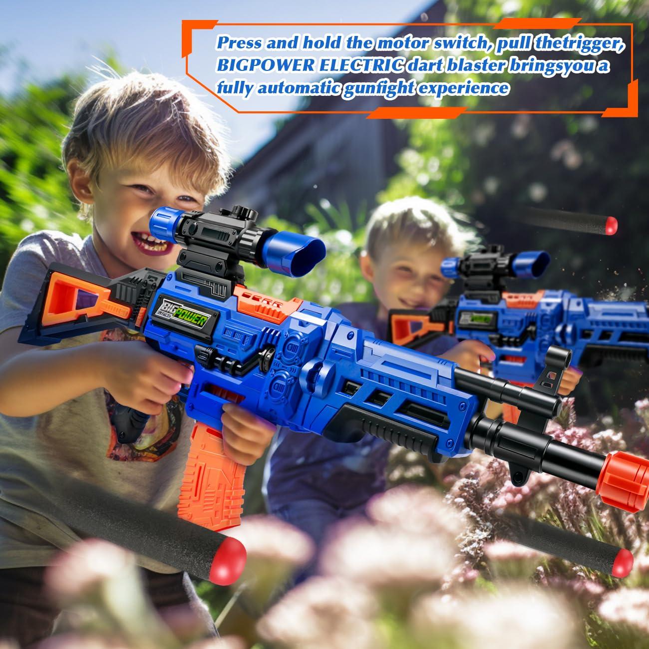 Bigpower Electric Kids Toy Sniper Rifle with Scope Tactical Vest Kit Big Size,4 in 1 Automatic Kids Sniper Rifle Toy Guns for Boys 8-12,Rifle Dart Guns for Adults，Toy Guns with 2 Removable Magazines - Image 6