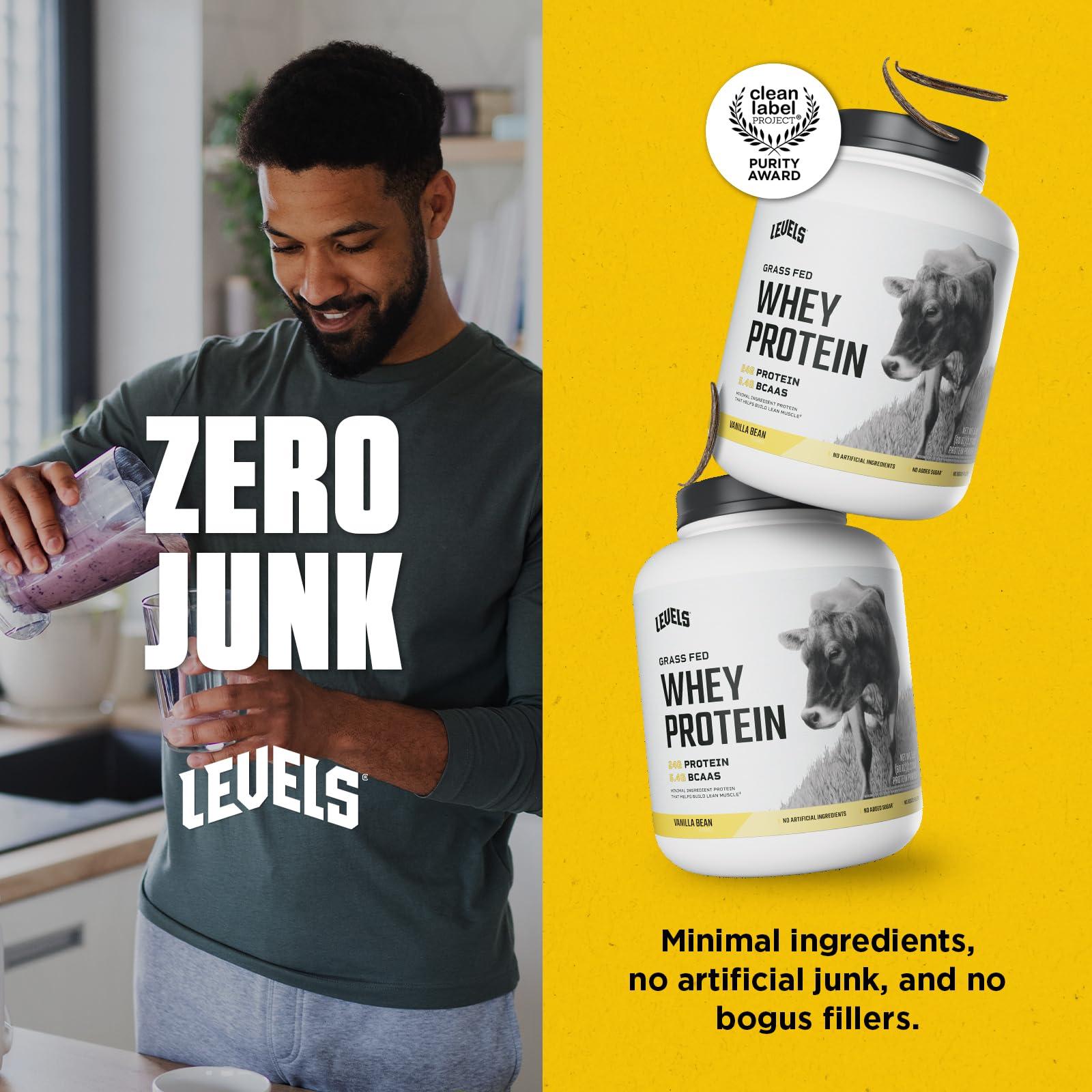 Levels Grass Fed Whey Protein Powder, No Artificials, 24G of Protein, Vanilla Bean, 5LB - Image 6