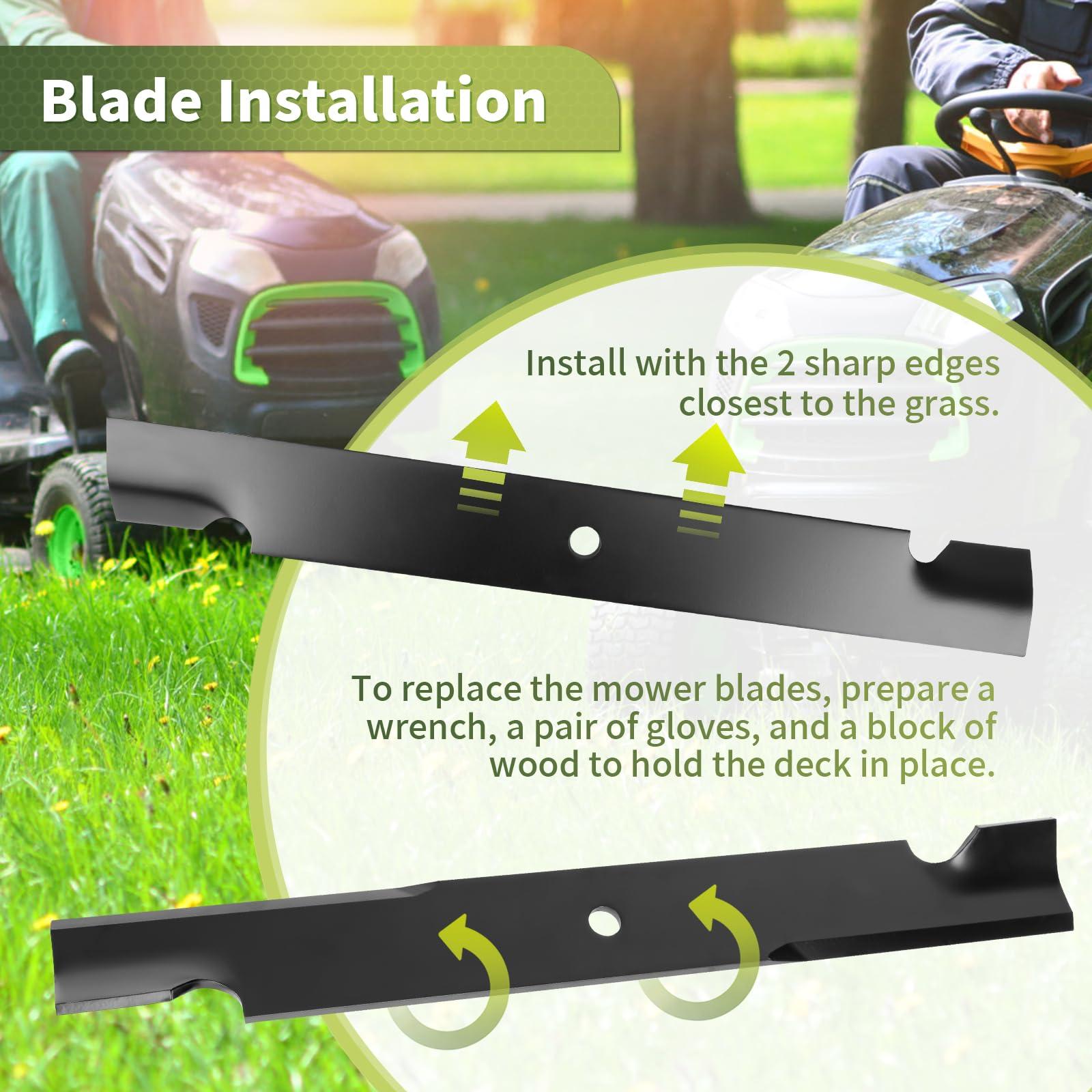 115-9649-03 105-7718-03 Lawn Mower Blades Fit for T oro 60 Inch Deck, High Lift Blades Compatible with Toro, Exmark, Titan ZX MX 6000 Timecutter 6000, Replaces 105-7718-03, 115-9649, 133-2127, 3 Pack - Image 7