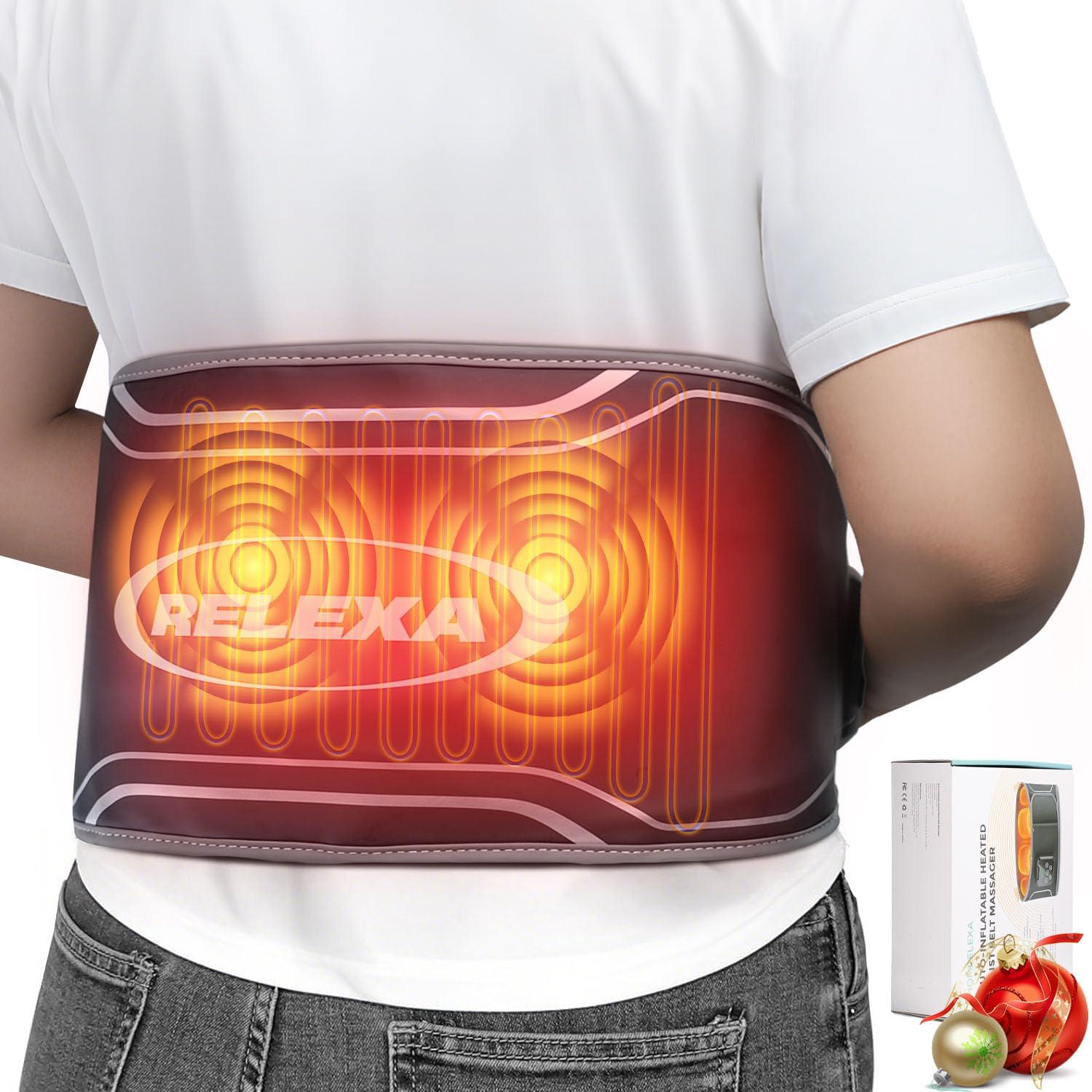 Heating pad for Back Pain Relief, 60” Large Portable Lower Back Massager with 3 Vibration and 4 Heat, Heated Back Brace Gifts for Family Men Women
