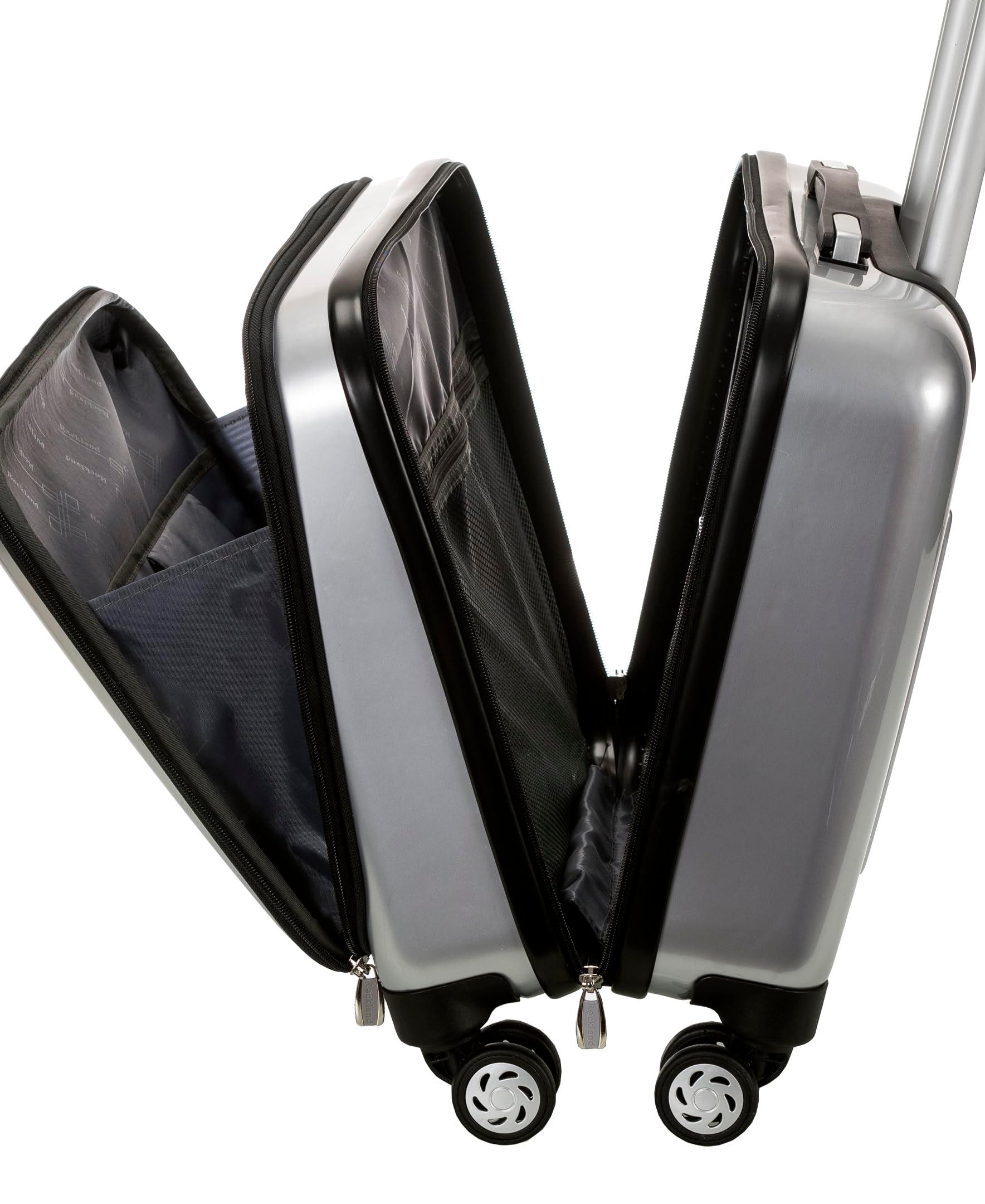 Rockland Revolution Hardside Rolling Computer Case, Silver, Carry-On 17-Inch - Image 9