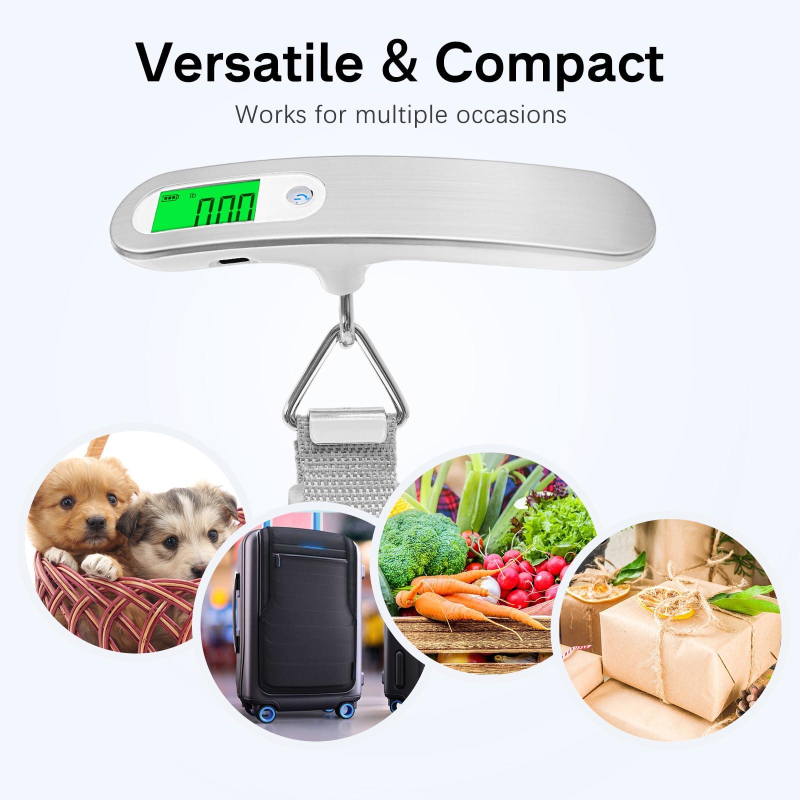 FEBHBRQ Rechargeable Luggage Scale with Hook & Type-C Port - Portable, Digital, High-Precision, and Ideal for Backpacks, Suitcases, and Carry-Ons - Up to 110lb/50kg Capacity -Hook - Image 6