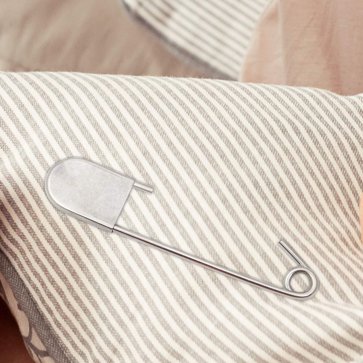 Coitak Large Safety Pins, 5 inch Safety Pins, 10 PCS Stainless Steel Safety Pins Large, Silver Huge Strong XL Safety Pins, Extra Large Laundry Pins for Blankets - Image 7