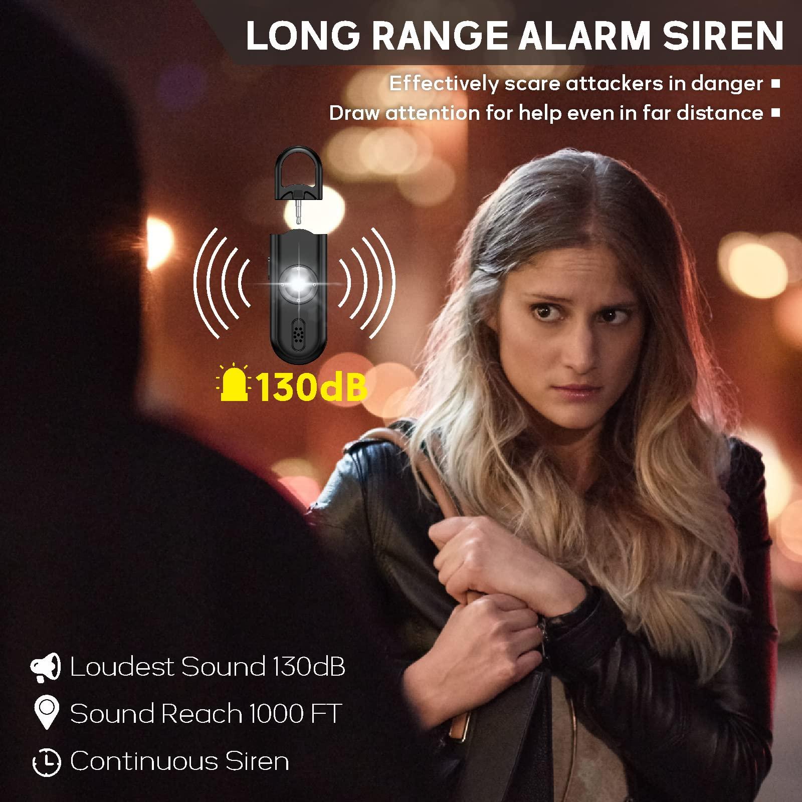 Softvox Personal Safety Alarm Keychain for Women 2PCS -130 dB Loud Siren with SOS Strobe Light, Flashlight, Double Speakers, Safe Defense Key Chain for Girls Kids Elders Emergency Call - Image 2