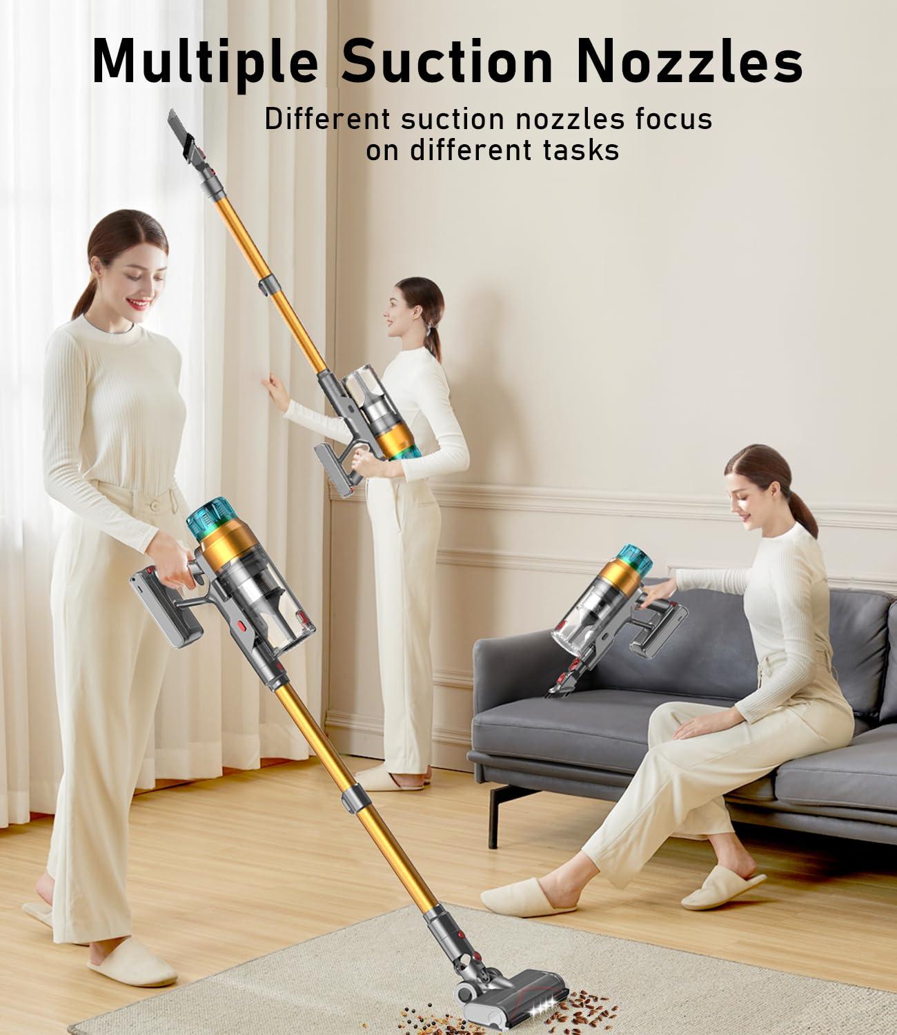 Cordless Vacuum Cleaner 600W 55Kpa Stick Vacuum,Up to 55Mins, Vacuum Cleaners for Home Rechargeable Wall Mount OLED Color Screen Anti-tangled Vacuum for Car,Hardwood Floor,Carpets,Pet Hair EHBL - Image 7