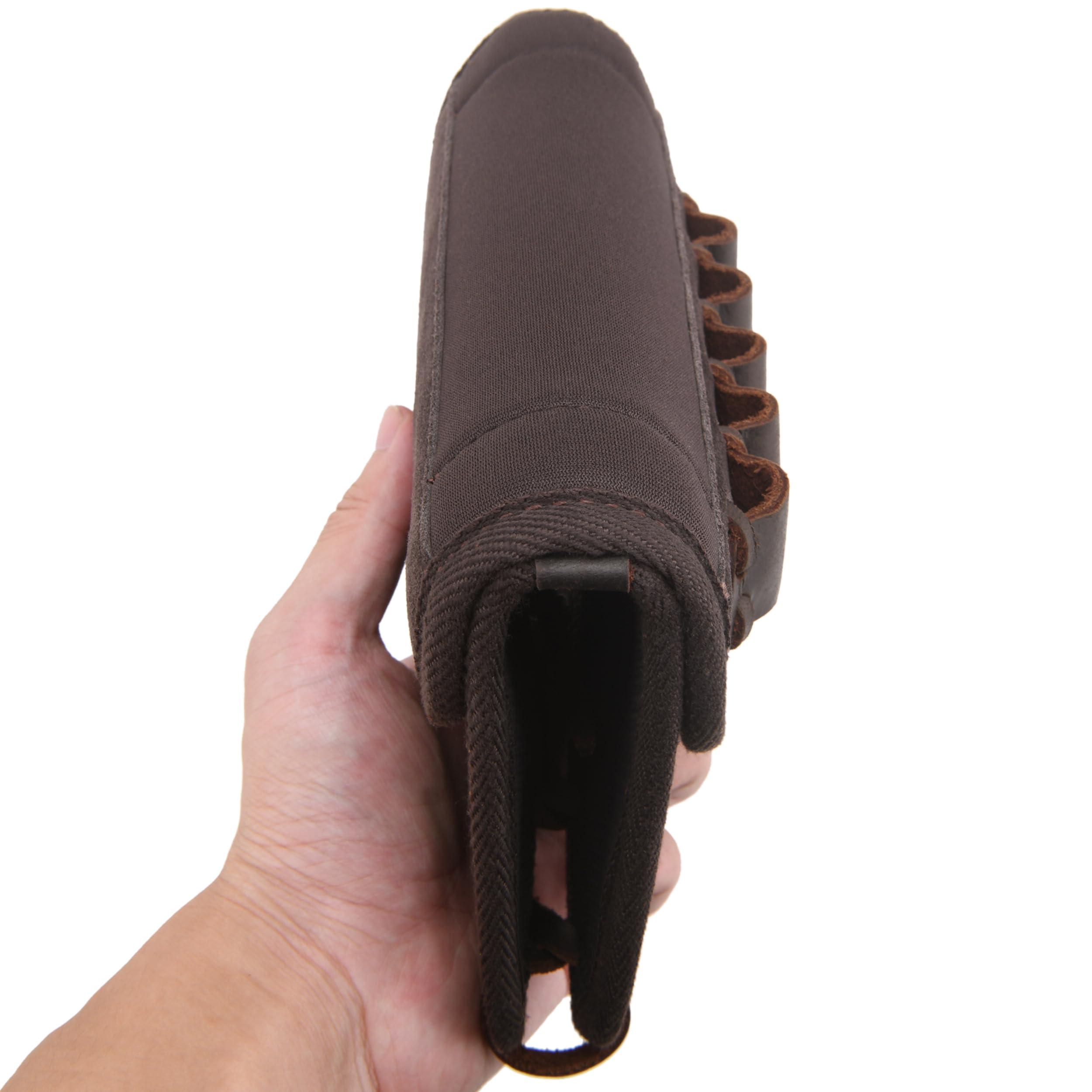 Genuine Leather Cheek Rest Pad Buttstock for Rifle Shotgun, Gun Stock with Shell Holder .308 .40-65 .45-70 Cartridge Pouch - Image 3