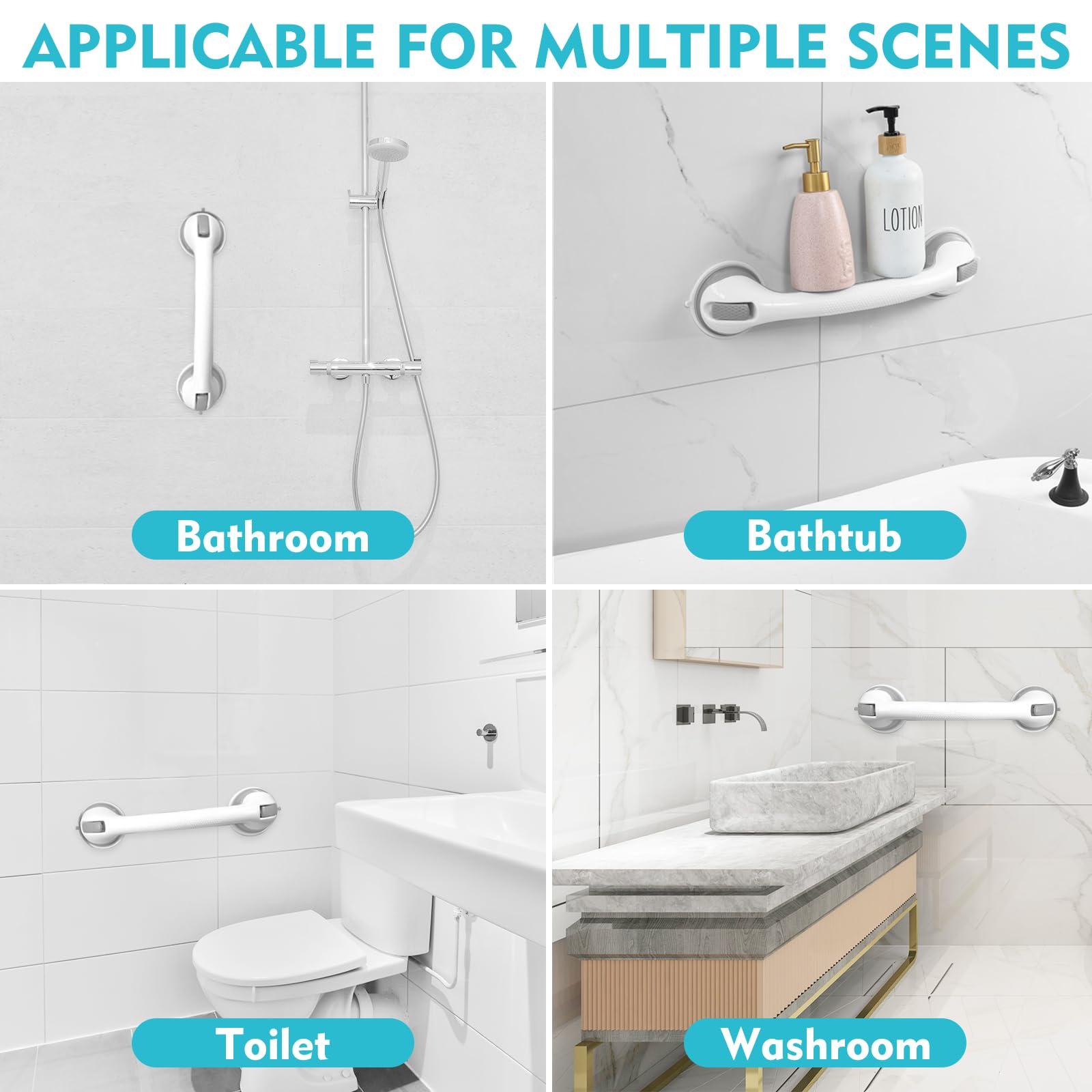 2Pc 16 Inch Grab Bars for Bathtubs and Showers Safety,No Drill Shower Grab Bar with Strong Suction Cups.Portable Bathtub Handle for Seniors - Image 3