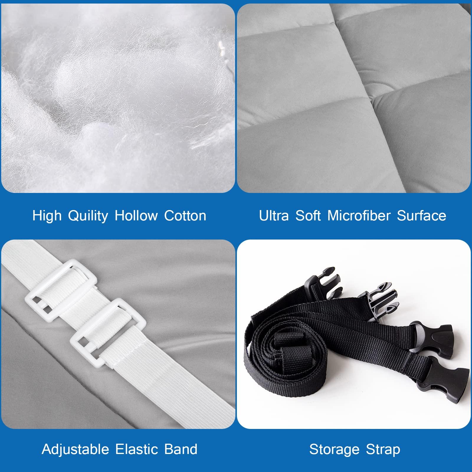 Cot Mattress Pad (Improved Thickness) Quilted Cot Pads for Camping, Sleeping Mattress Topper 30" X 75" for Camp/Rv Bunk/Narrow Twin Beds - Image 3